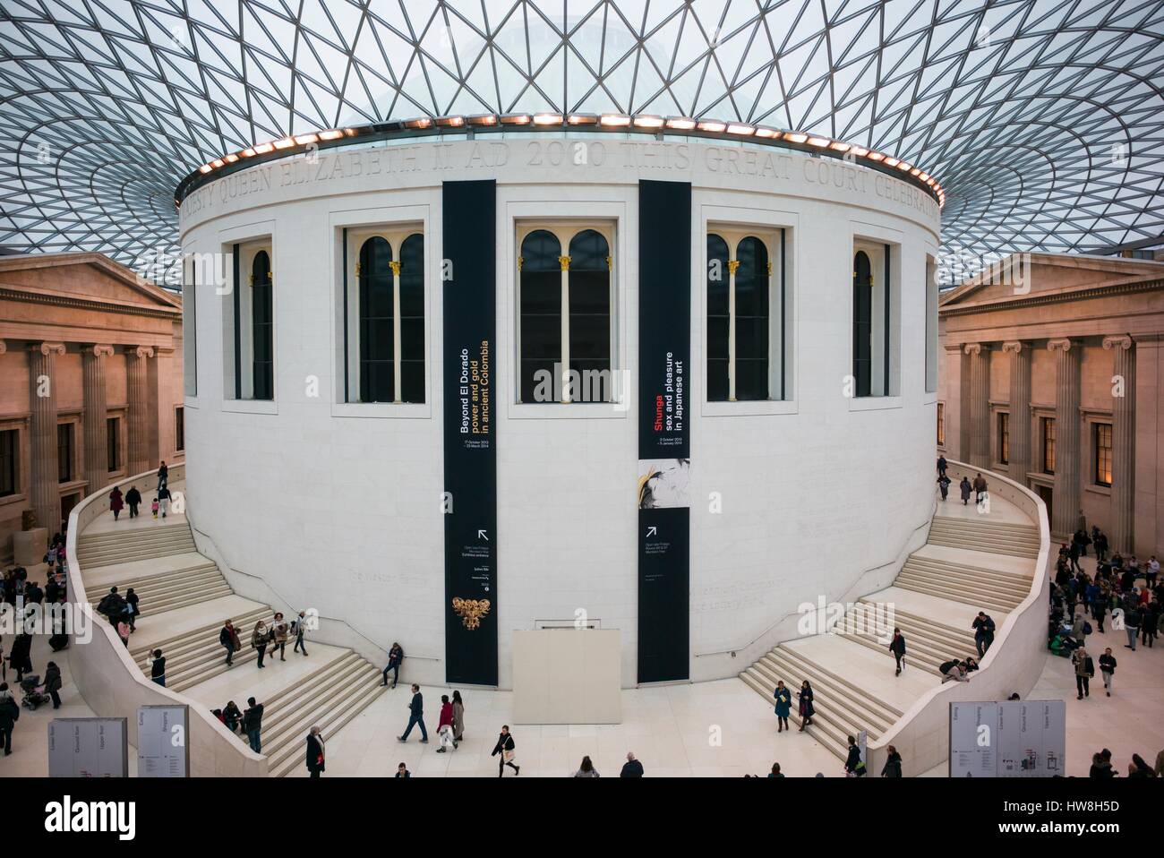 England, London, Bloomsbury, The British Museum, The Great Court by architect Norman Foster, the largest covered square in Europe Stock Photo
