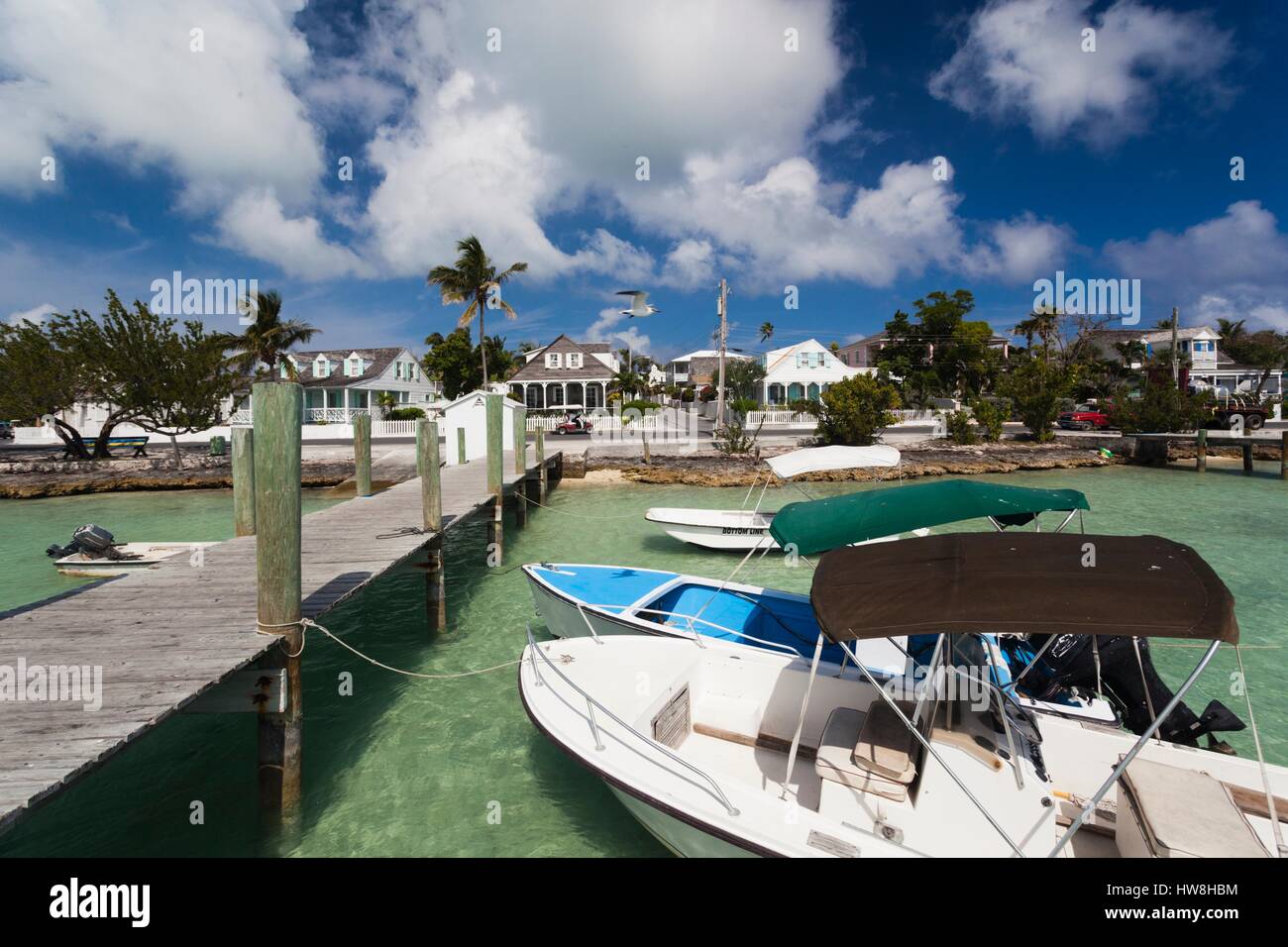 Bahamas, Eleuthera Island, Harbour Island, Dunmore Town, harbor view