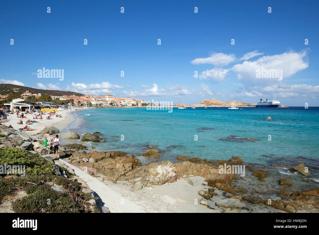 France, Haute Corse, Balagne, Ile Rousse, beach Napoleon Stock Photo ...