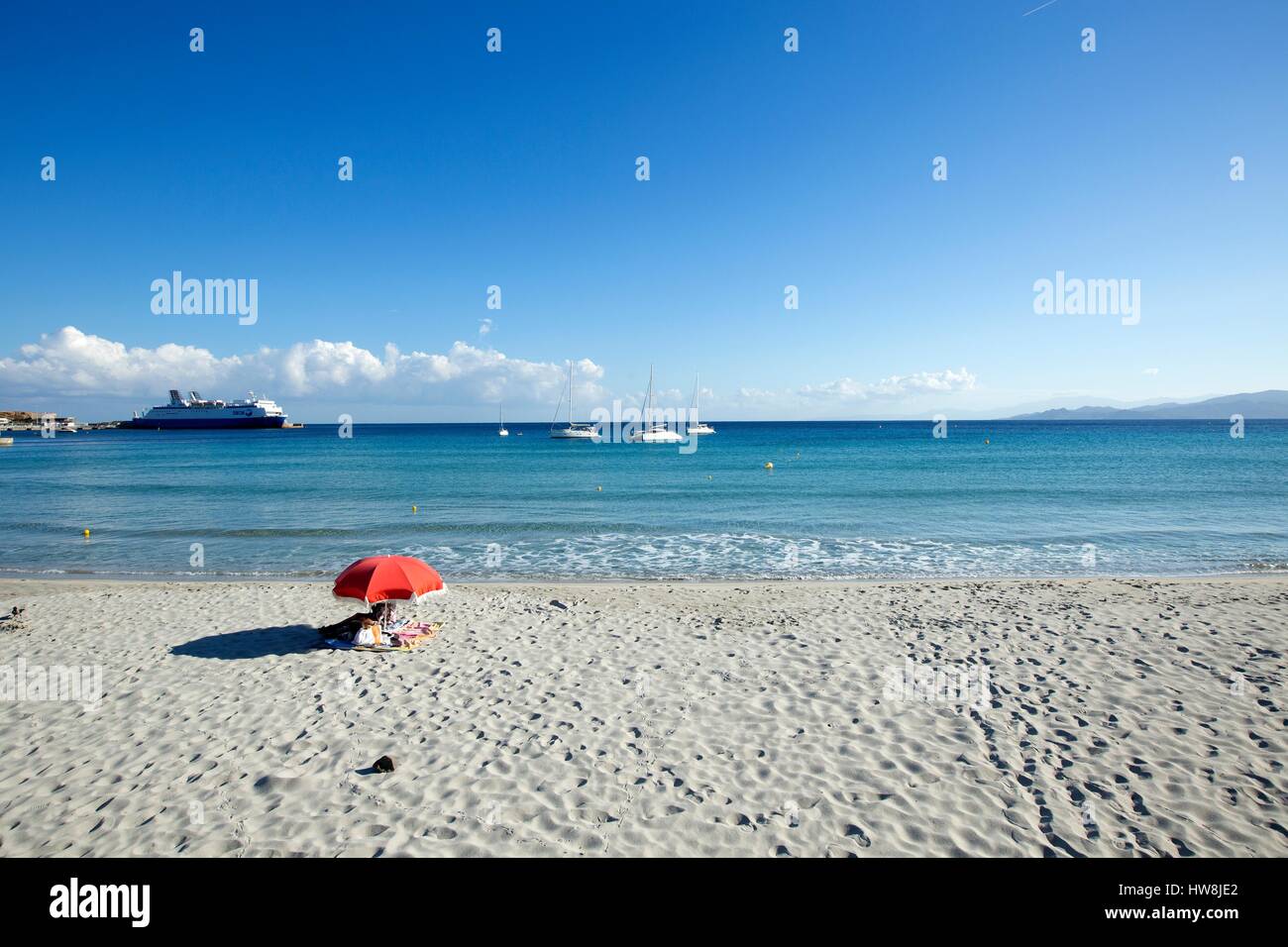 France, Haute Corse, Balagne, Ile Rousse, beach Napoleon Stock Photo ...