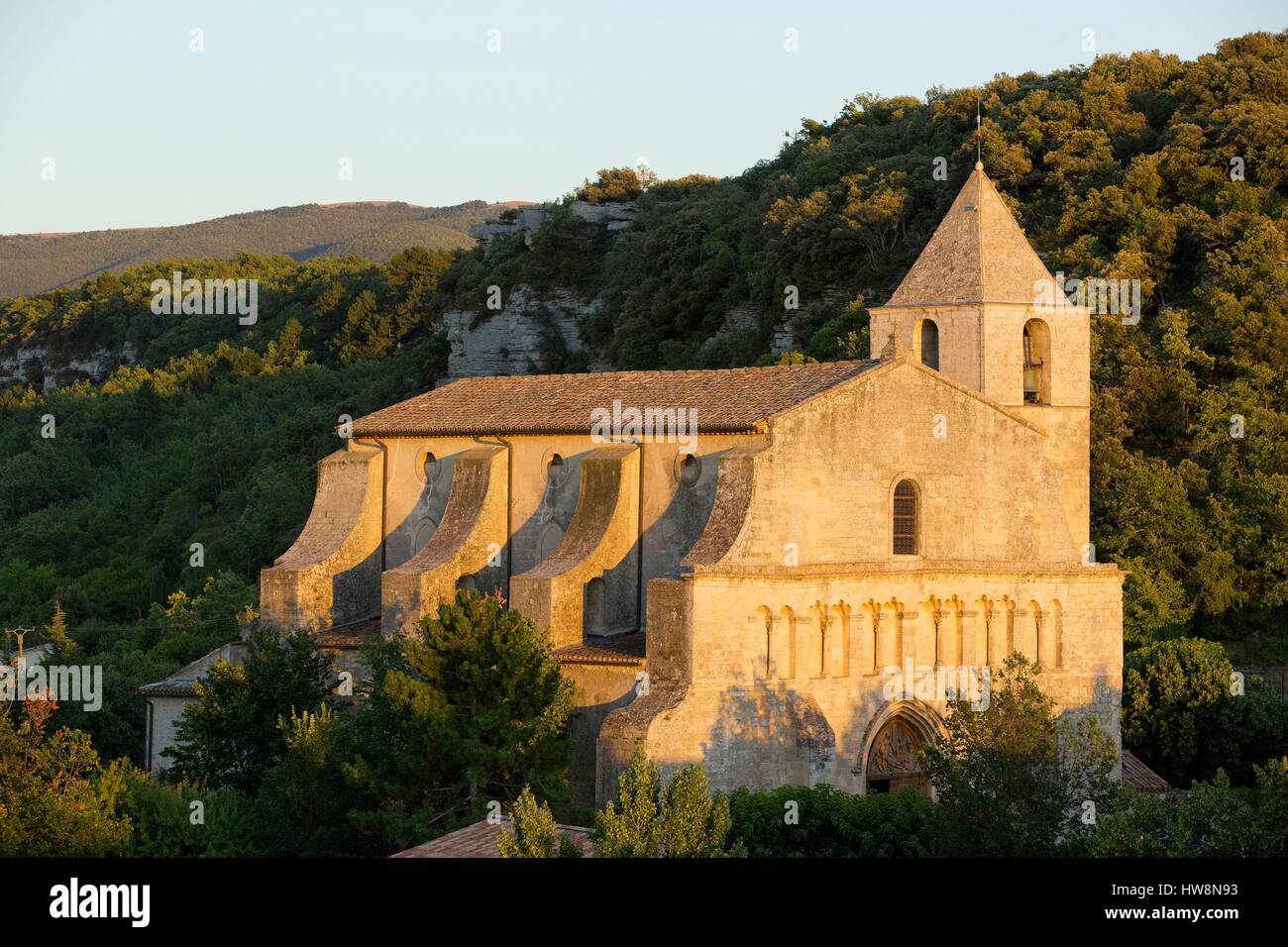 France, Vaucluse, regional park of Luberon, Saignon, Romanesque church of Our Lady of Pity 12th Stock Photo