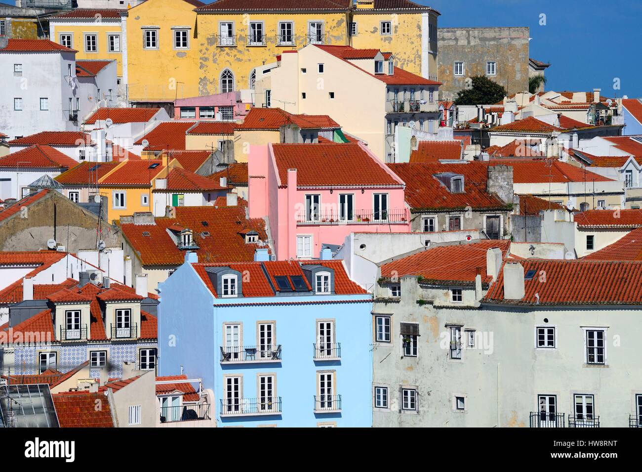 Portugal, Lisbon, Alfama area, belvedere Portas do Sol Stock Photo