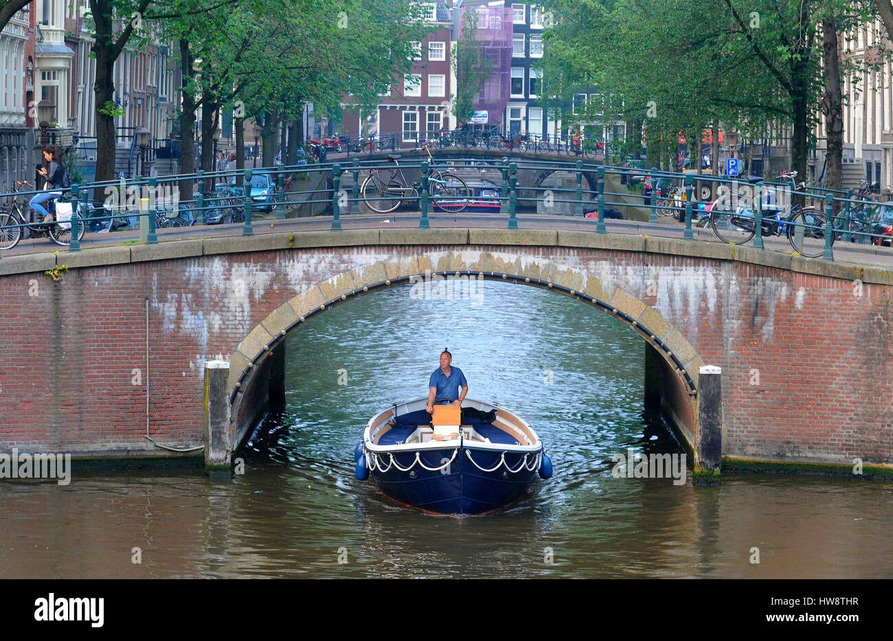 Netherlands, Holland, Amsterdam, ride in the canals Stock Photo