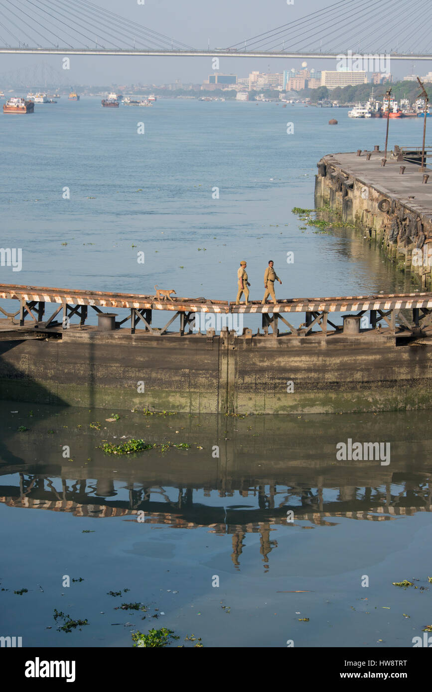 India, Kolkata (aka Calcutta) West Bengal, Hooghly River. Canal and