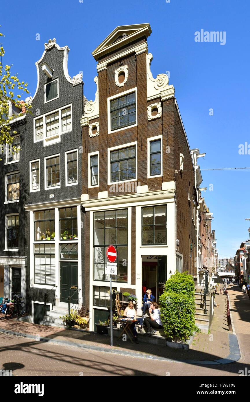 Netherlands, Nothern Holand, Amsterdam, 17th century canal ring area inside the Singelgracht, listed as World Heritage by UNESCO, Jordaam district, Prinsengracht Stock Photo