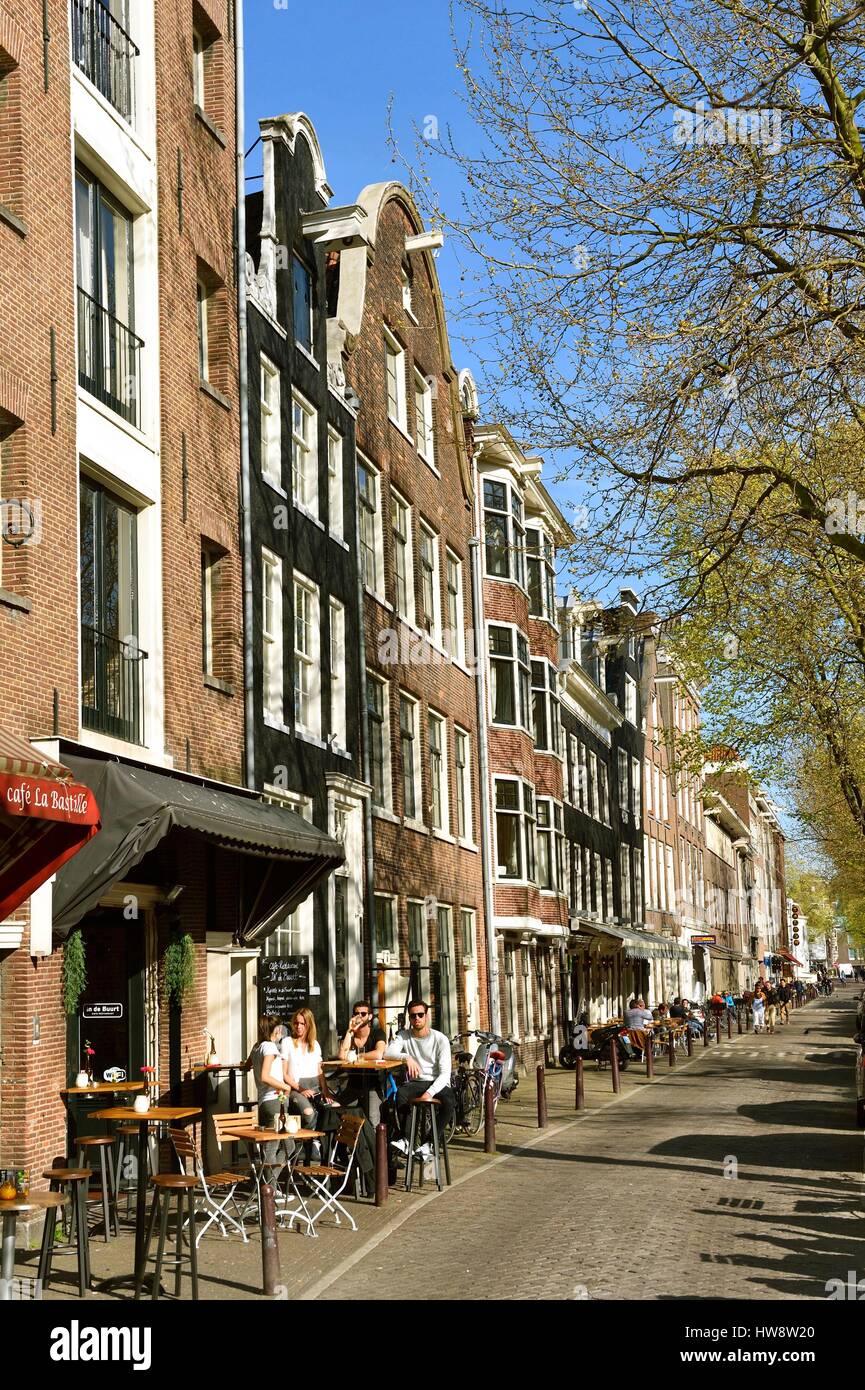 Netherlands, Nothern Holand, Amsterdam, 17th century canal ring area inside the Singelgracht, listed as World Heritage by UNESCO, Lijnbaansgracht canal Stock Photo