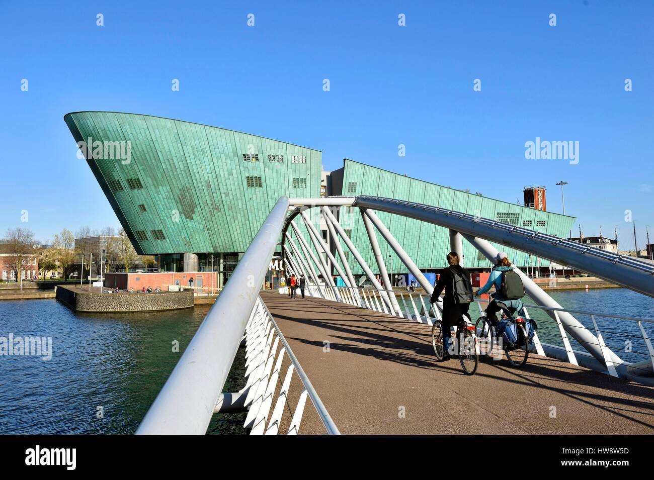 Netherlands, Northern Holland, Amsterdam, Oosterdok, NEMO museum, Science and Technology Center by architect Renzo Piano Stock Photo