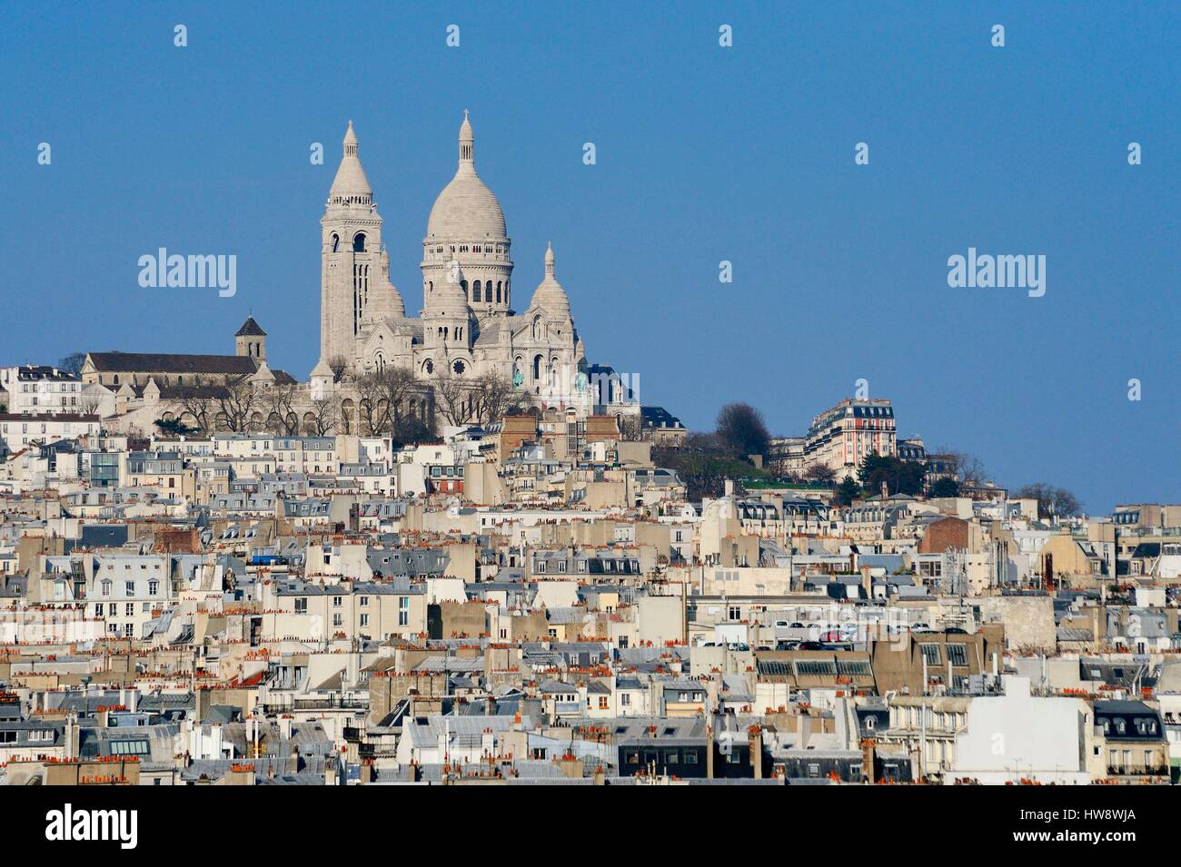 France, Paris, Montmartre and the Sacre Coeur Stock Photo