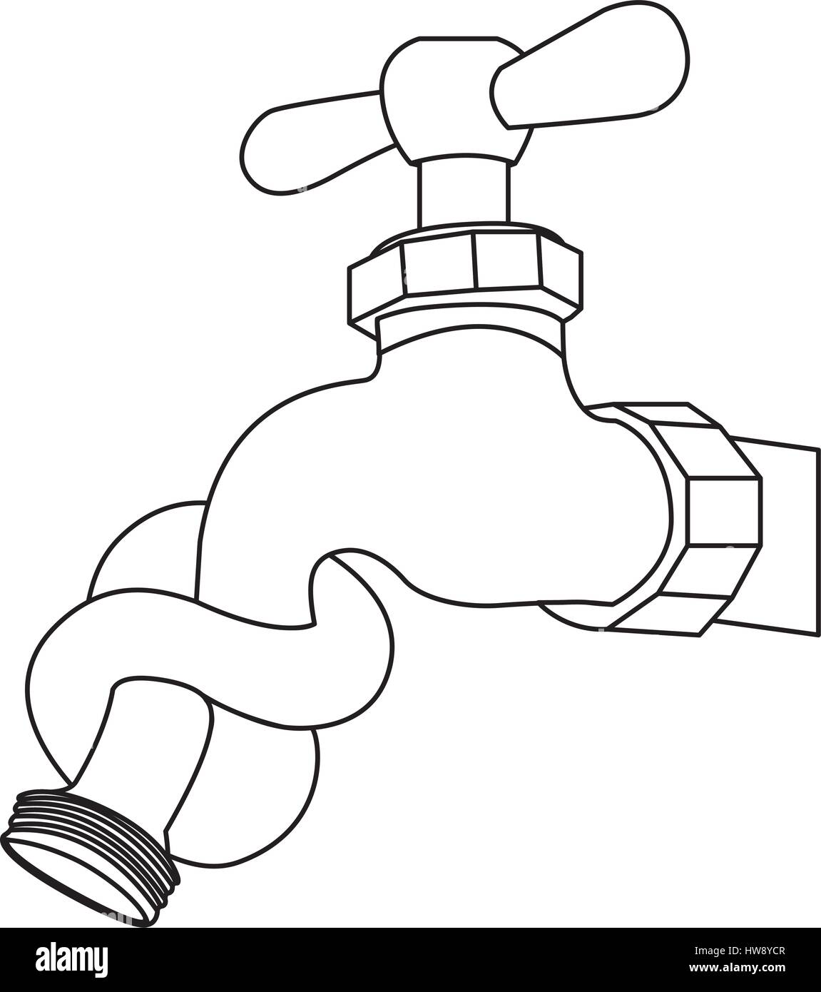 silhouette faucet save the water icon Stock Vector Image & Art - Alamy