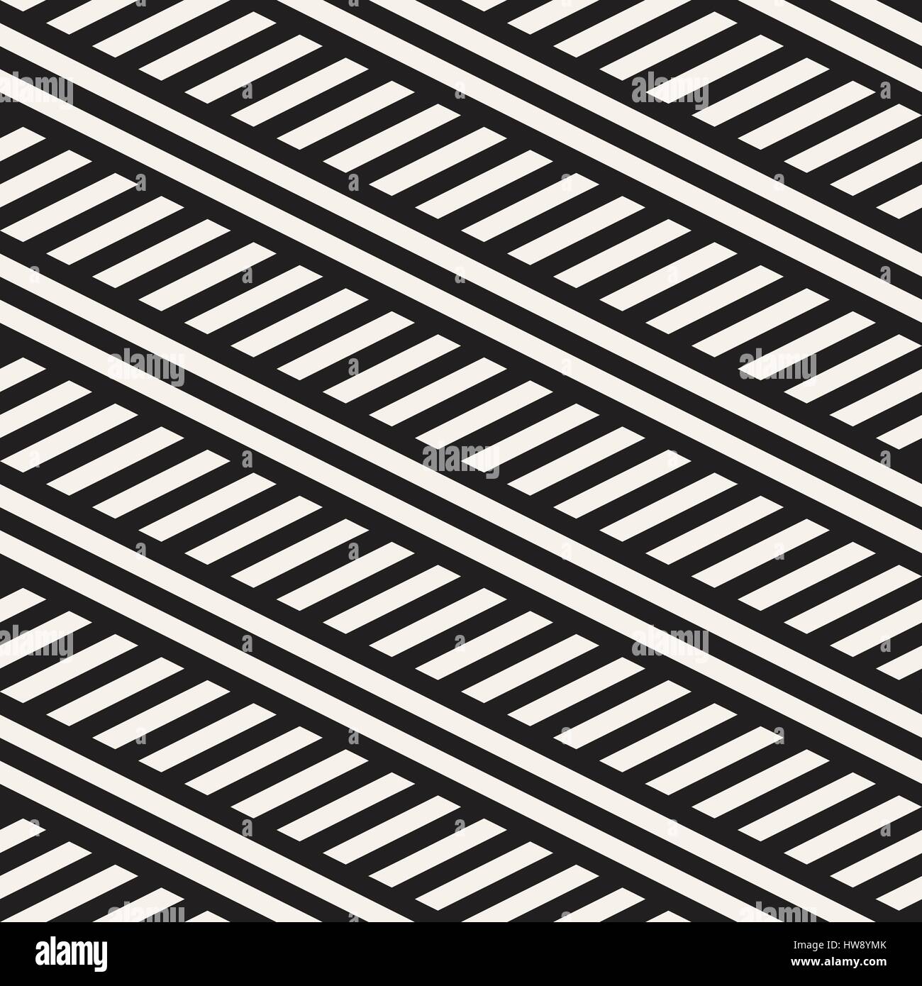 Interlacing Parallel Stripes. Vector Seamless Monochrome Pattern Stock ...