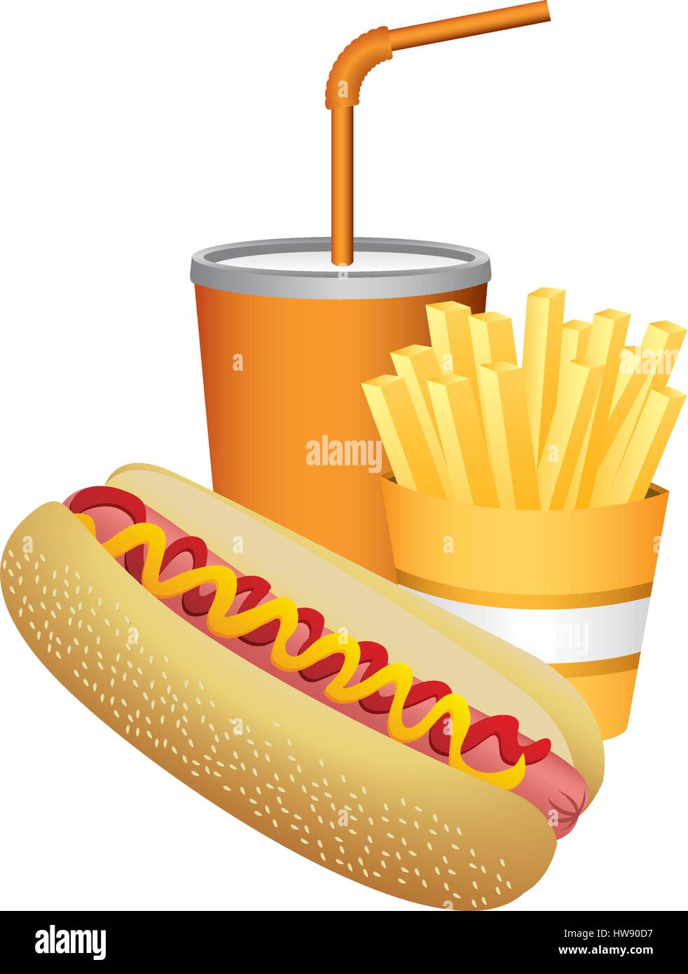 hot dog, fries french and soda food Stock Vector Image & Art Alamy