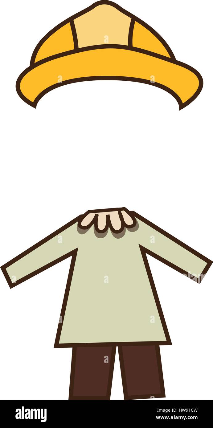 colorful caricature architect costume profession Stock Vector Image