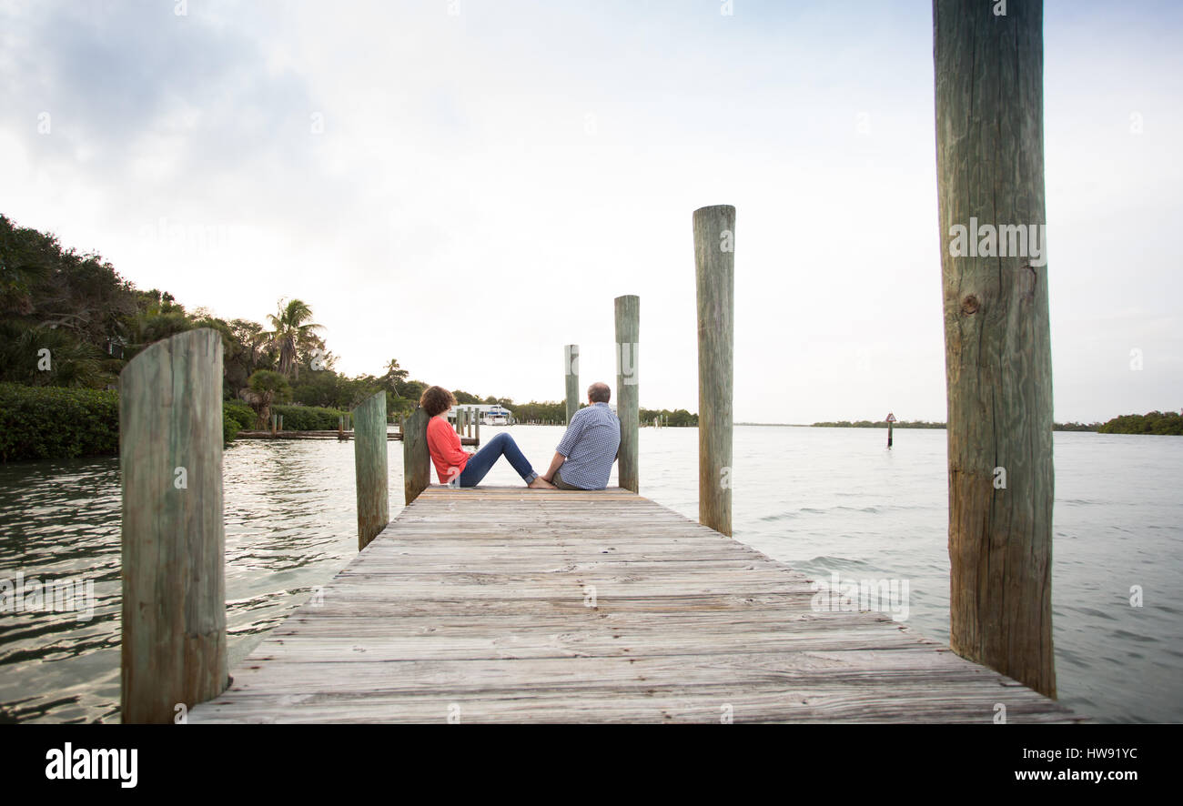 Couple on vacation in Cabbage Key Florida Stock Photo