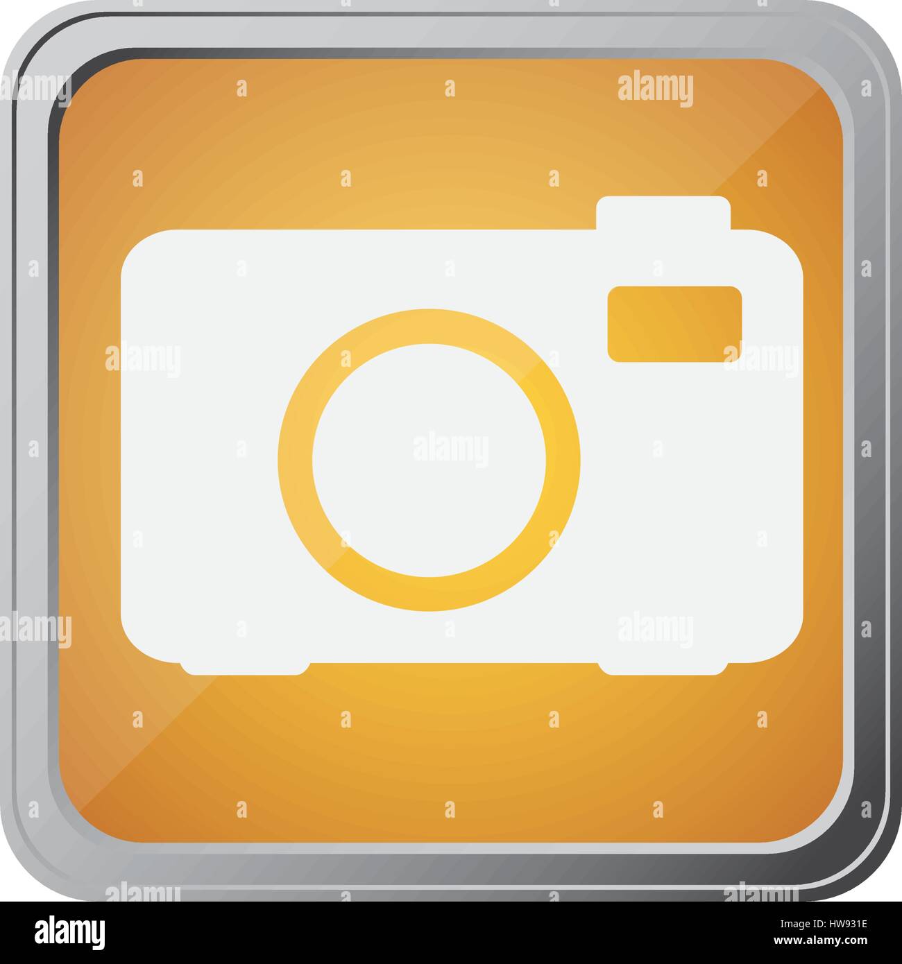 button with analog camera with background yellow Stock Vector Image ...