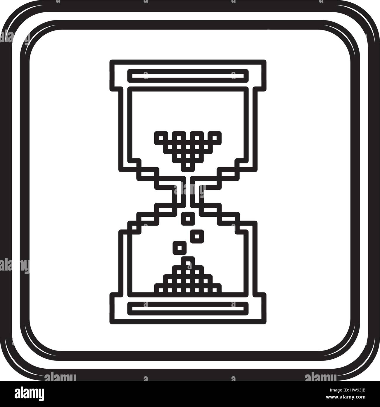 monochrome contour of button with hourglass Stock Vector Image & Art ...