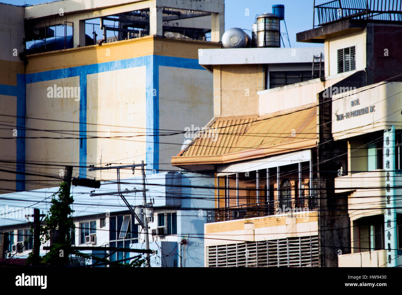 Buildings along Quezon Avenue, Legazpi City, Philippines Stock Photo