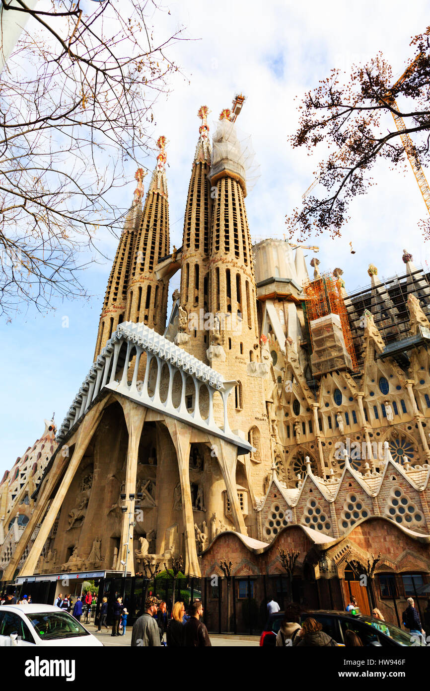 Antonio Gaudi's masterpiece, La Sagrada Familia Basillica in Barcelona, Catalunya, Spain Stock Photo
