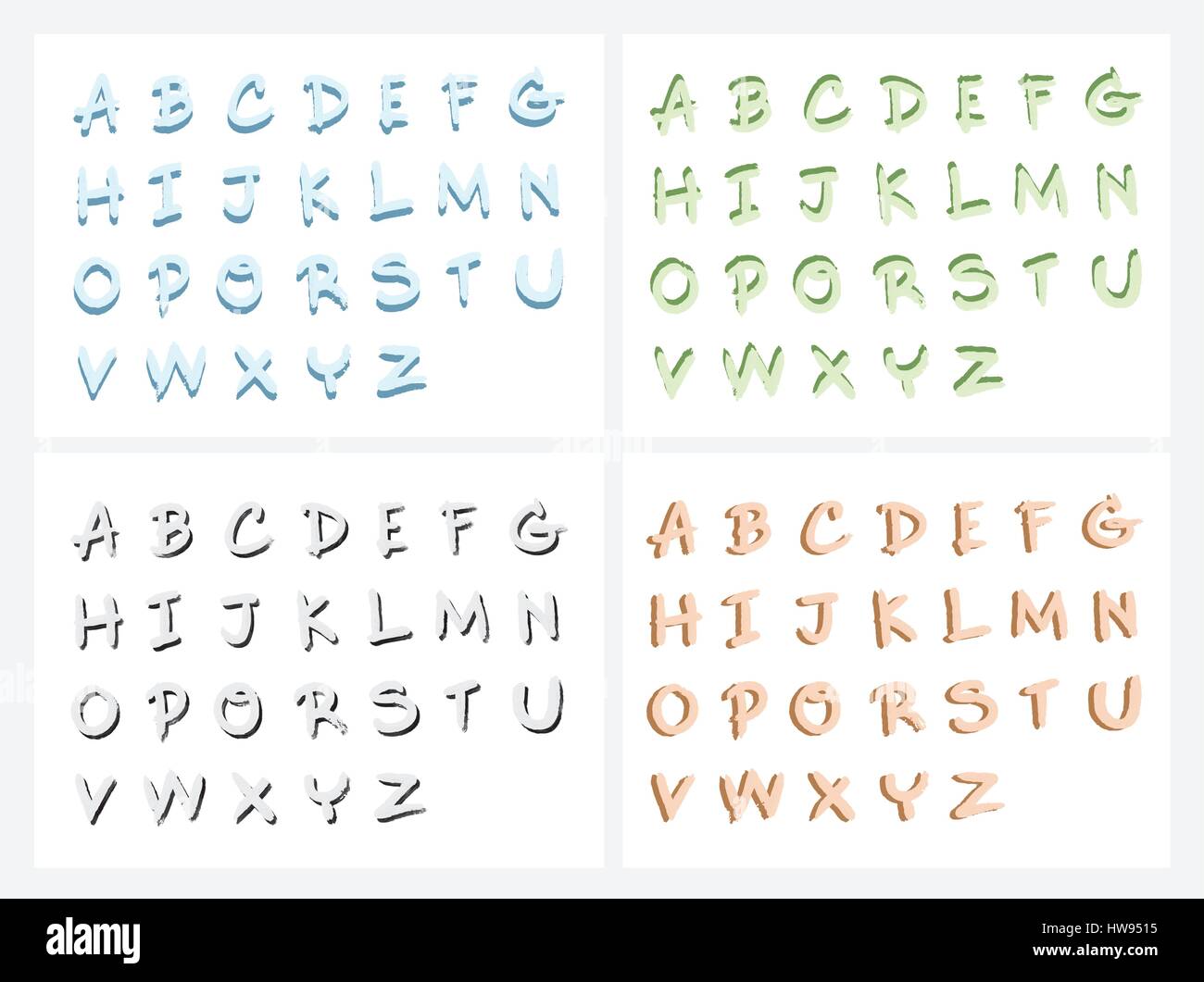 Letter Set Typography Alphabet Letter Set, Hand Drawn Lettering, Typography and Calligraphy ...