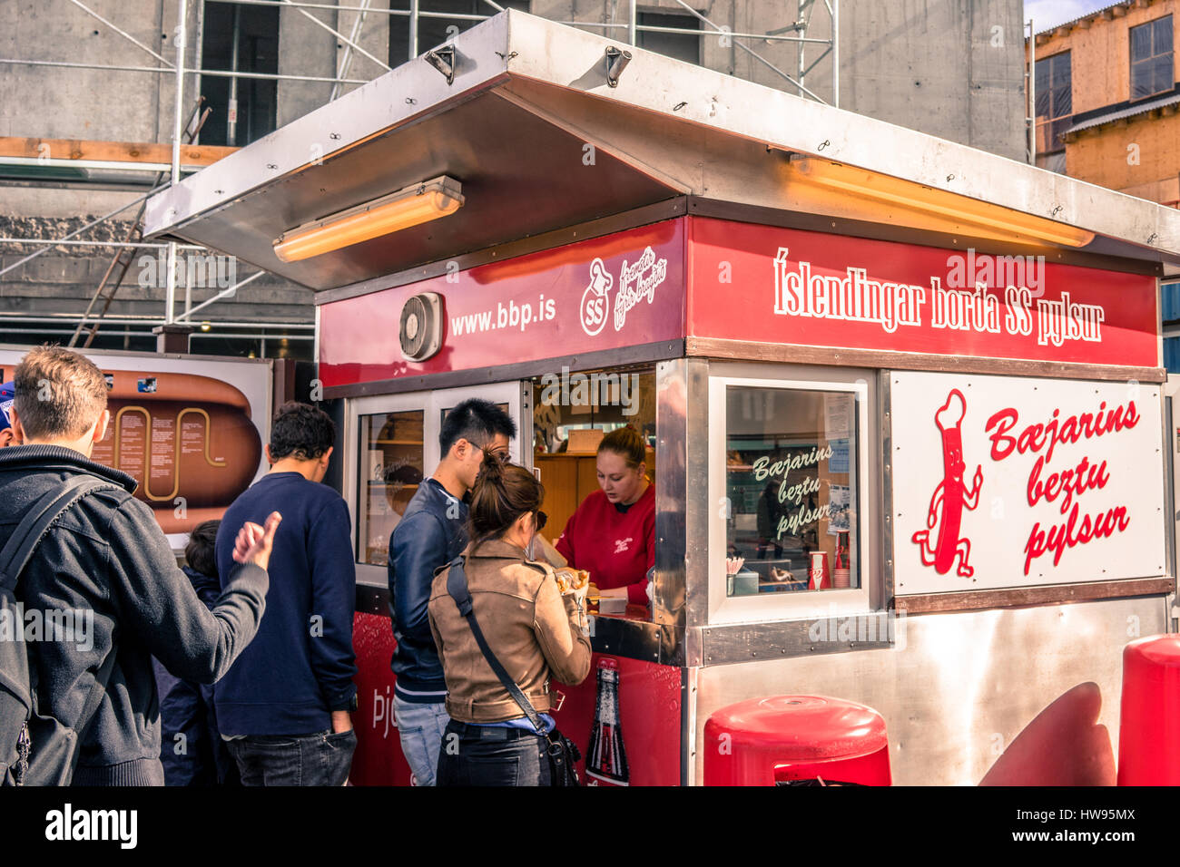 Reykjavik, Iceland hot dog stand Stock Photo Alamy