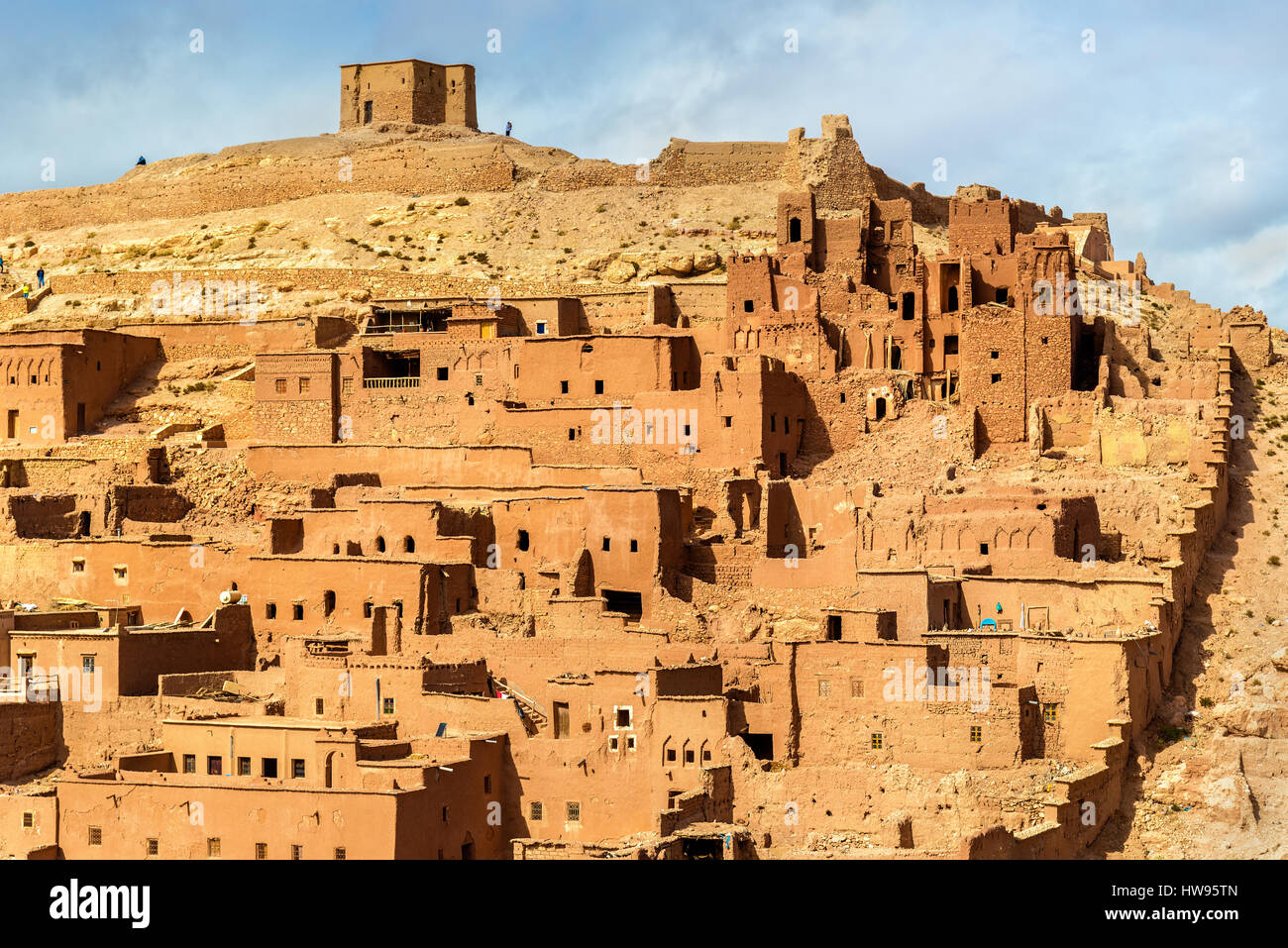 Traditional clay houses in Ait Ben Haddou village, a UNESCO heritage site in Morocco Stock Photo