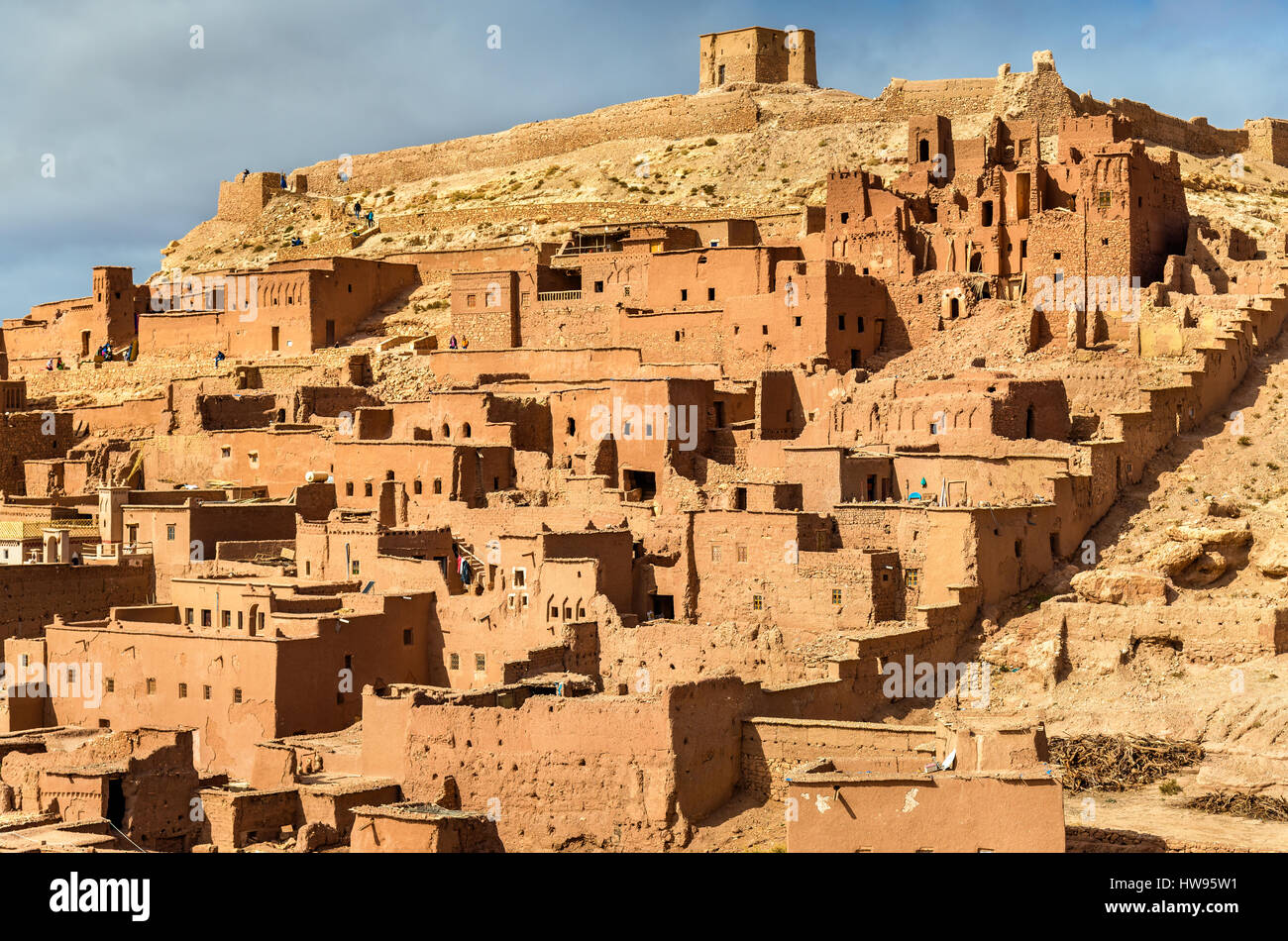 Traditional clay houses in Ait Ben Haddou village, a UNESCO heritage site in Morocco Stock Photo