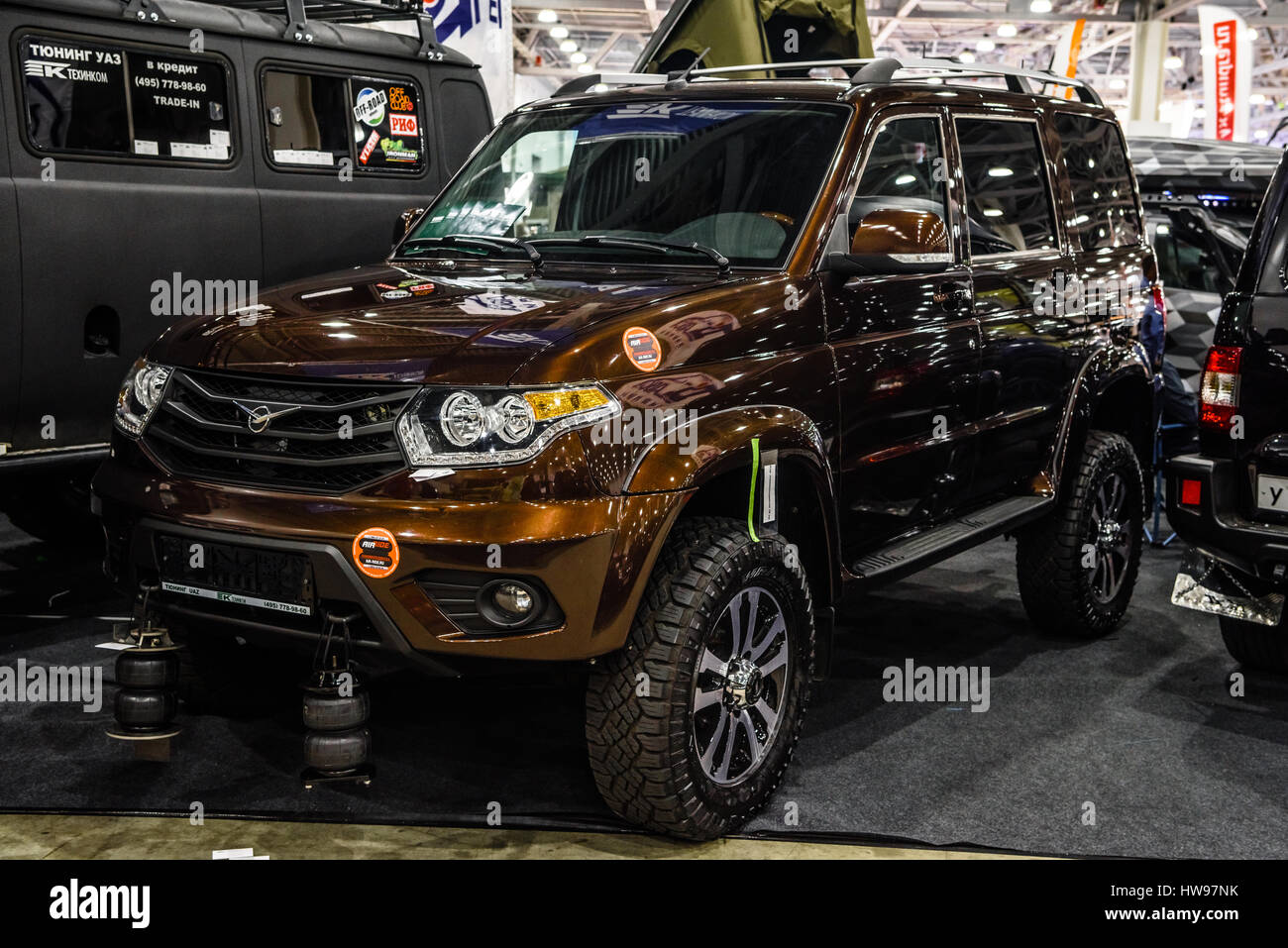 MOSCOW - AUG 2016: UAZ-3163 Patriot presented at MIAS Moscow International Automobile Salon on August 20, 2016 in Moscow, Russia. Stock Photo