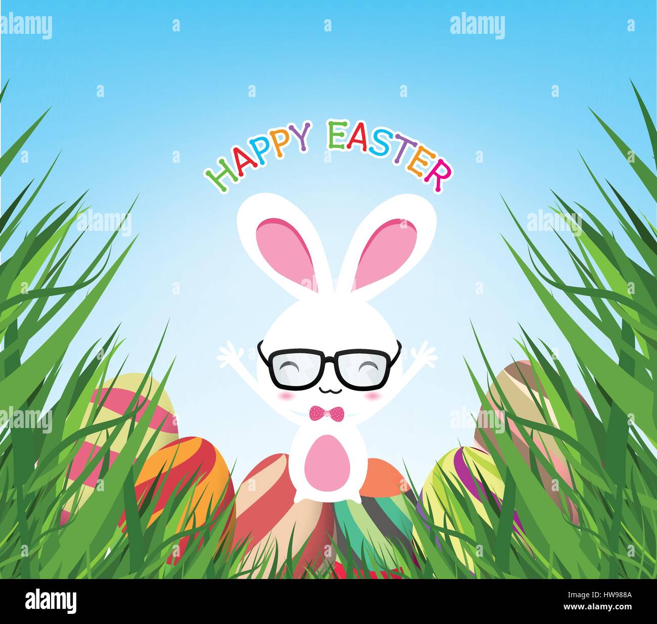 happy easter egg with bunny Stock Vector Image & Art - Alamy
