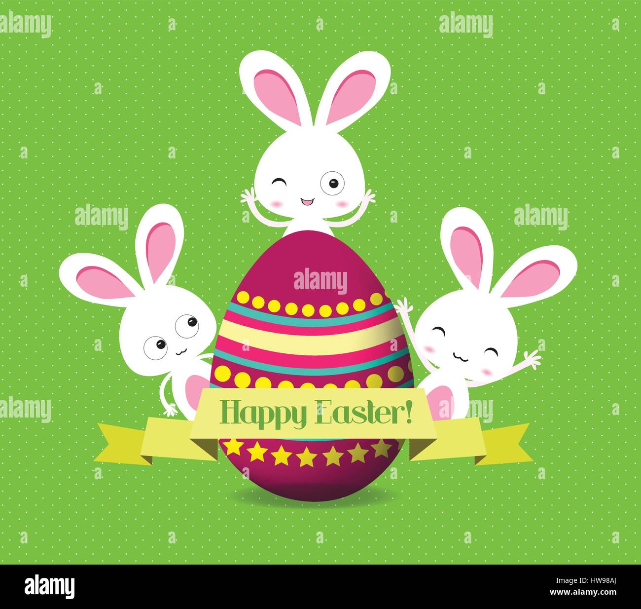 easter eggs and bunny greeting card Stock Vector Image & Art - Alamy