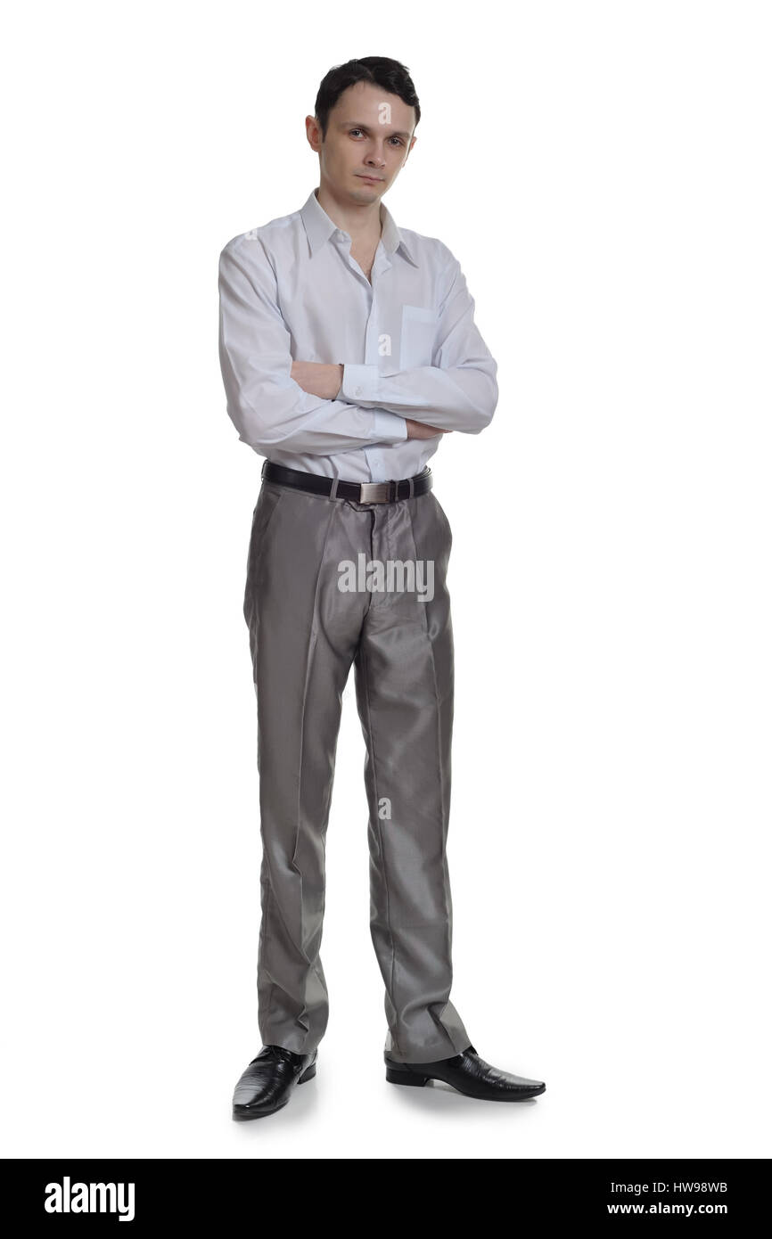 Businessman isolated on white background Stock Photo - Alamy