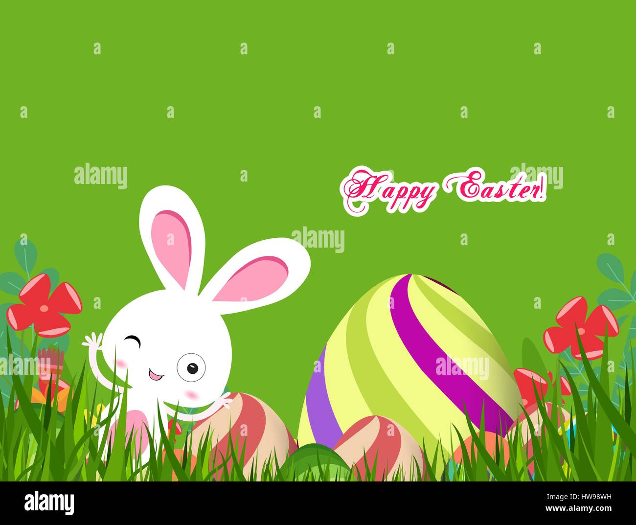 green easter eggs and bunny background Stock Vector Image & Art - Alamy