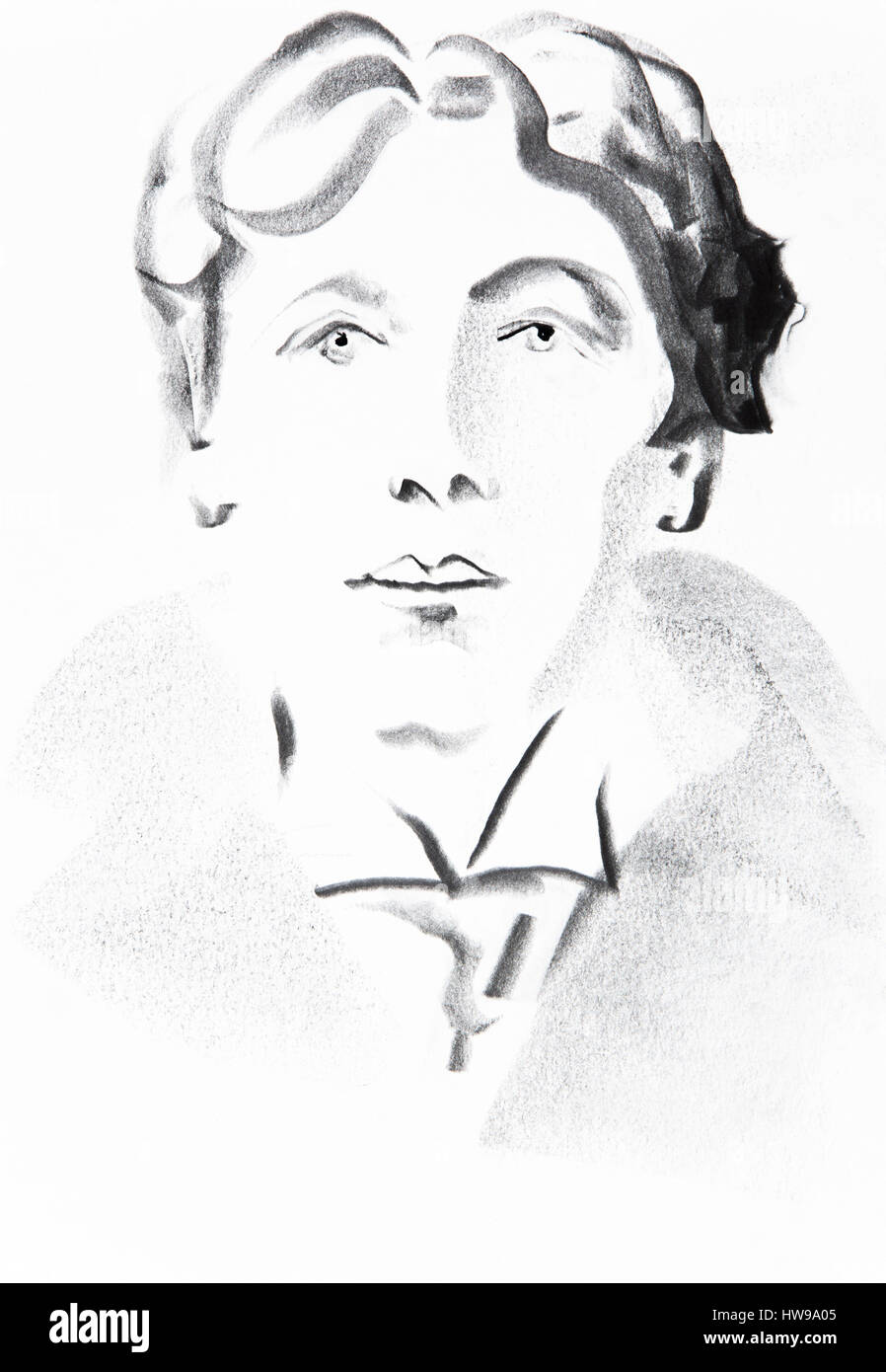 Portrait d'Oscar Wilde (1854-1900) - illustration of Ewa KLOS ©Ewa KLOS/Opale Stock Photo
