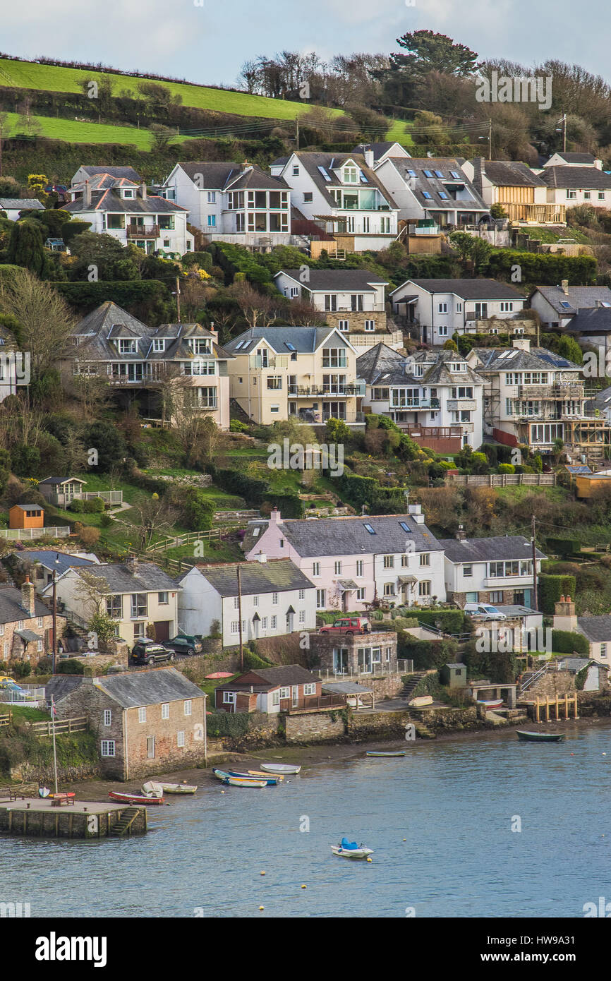 Noss Mayo village in South Hams, South West Devon, UK situated on the River Yealm Stock Photo