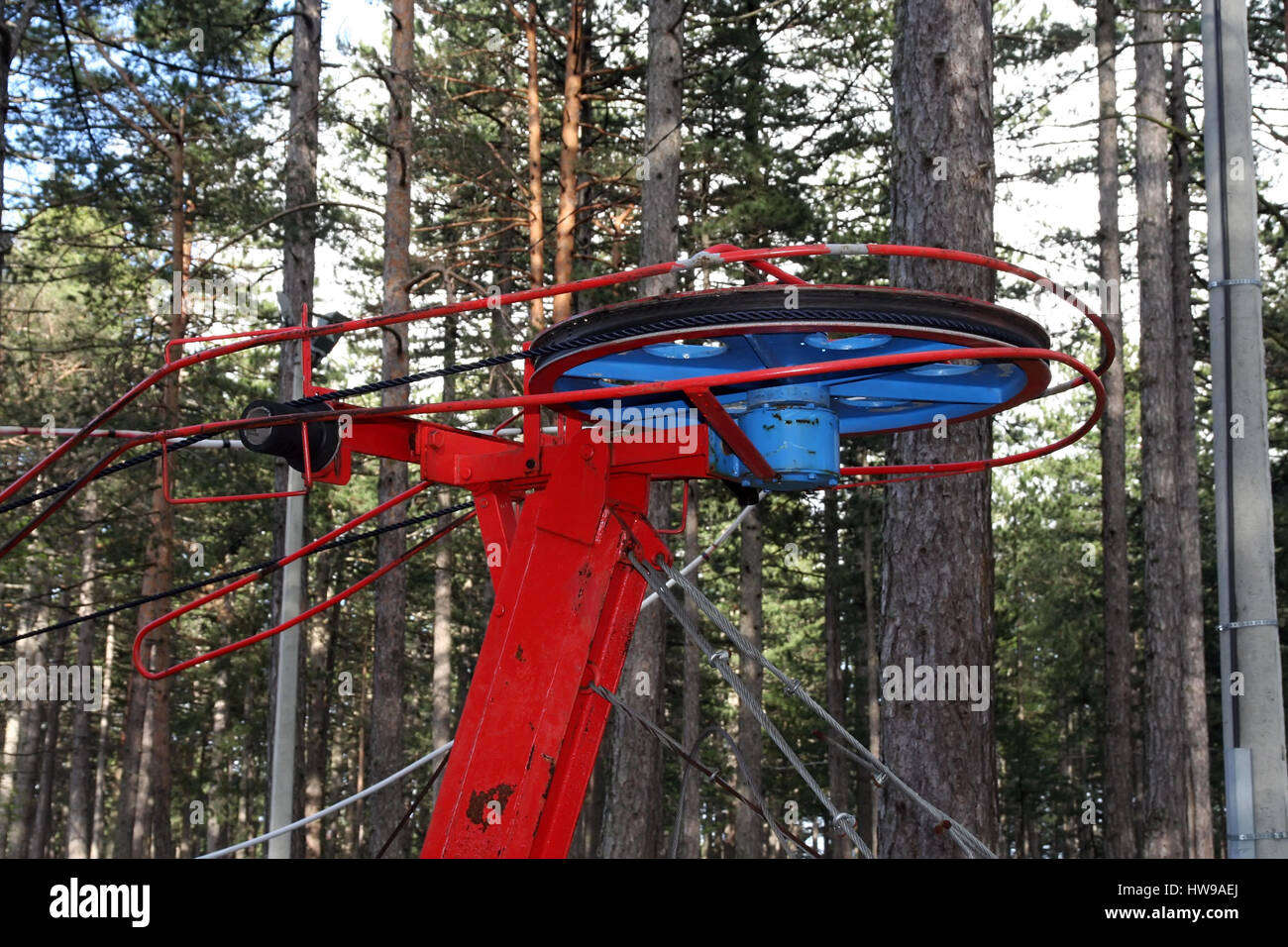 Old Ropeway Old ropeway system Stock Photo - Alamy