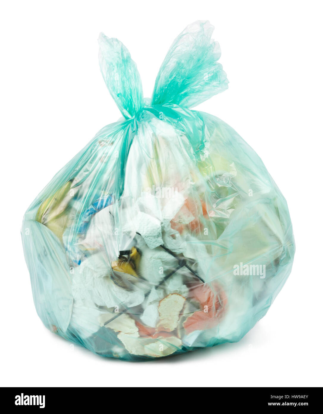 Plastic trash bag on white background Stock Photo Alamy