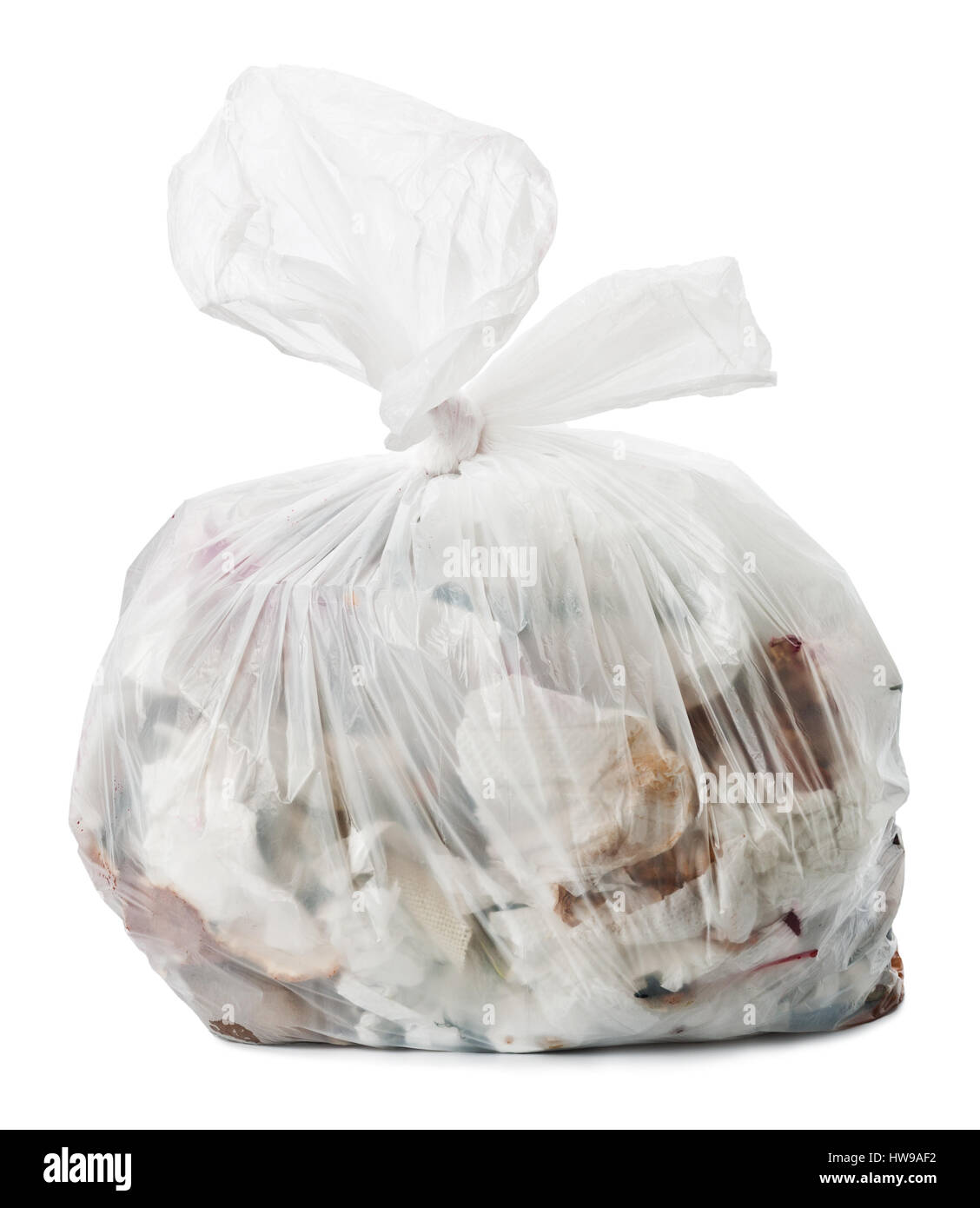 Plastic trash bag on white background Stock Photo - Alamy