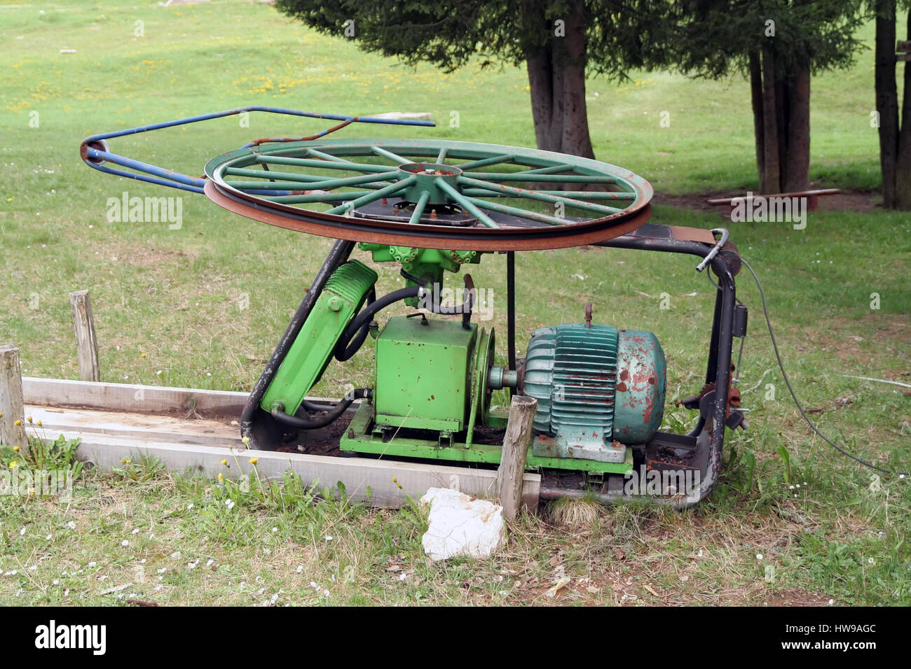 Old Ropeway Old ropeway system Stock Photo - Alamy