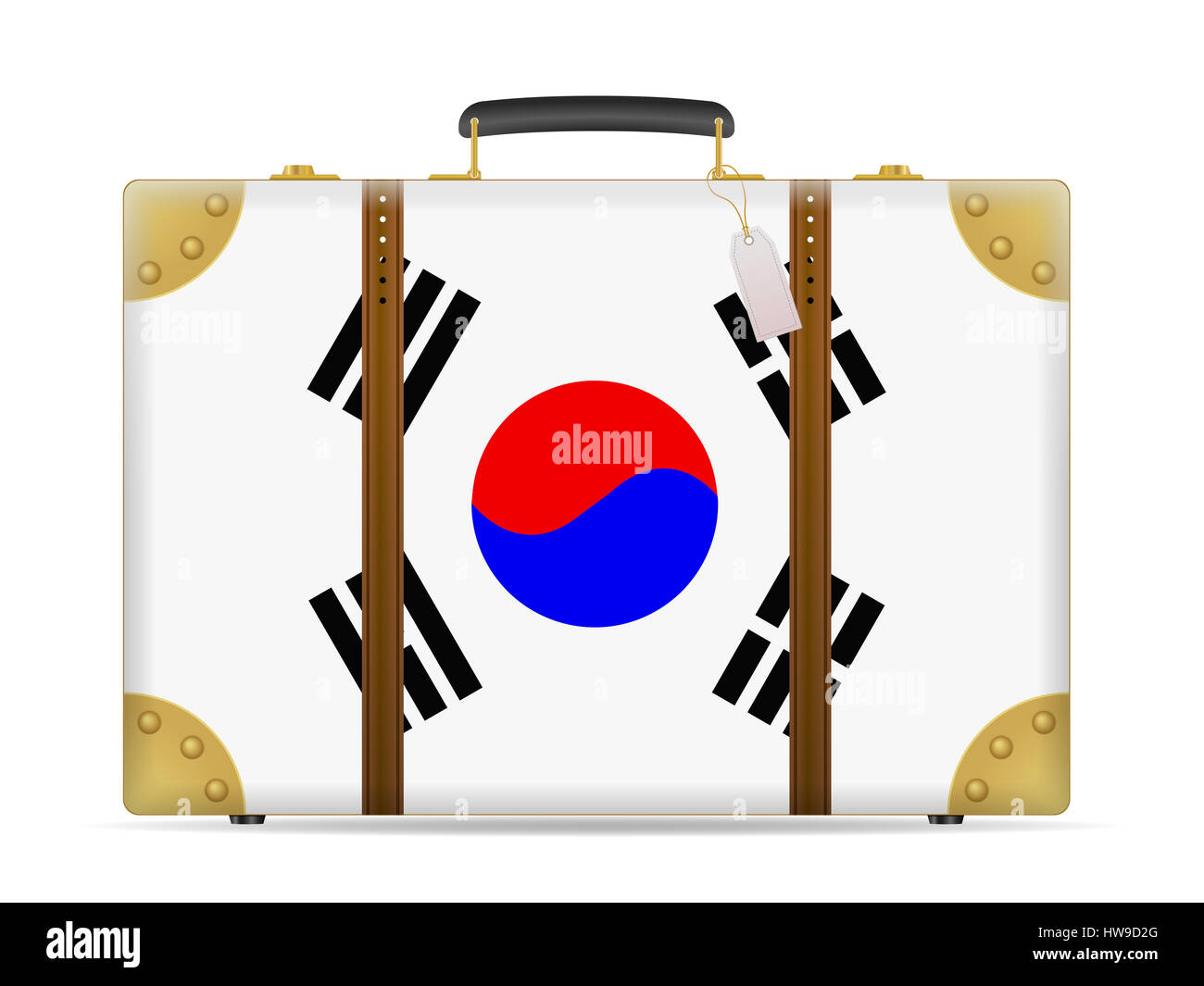 South Korea flag travel suitcase on a white background Stock Photo Alamy
