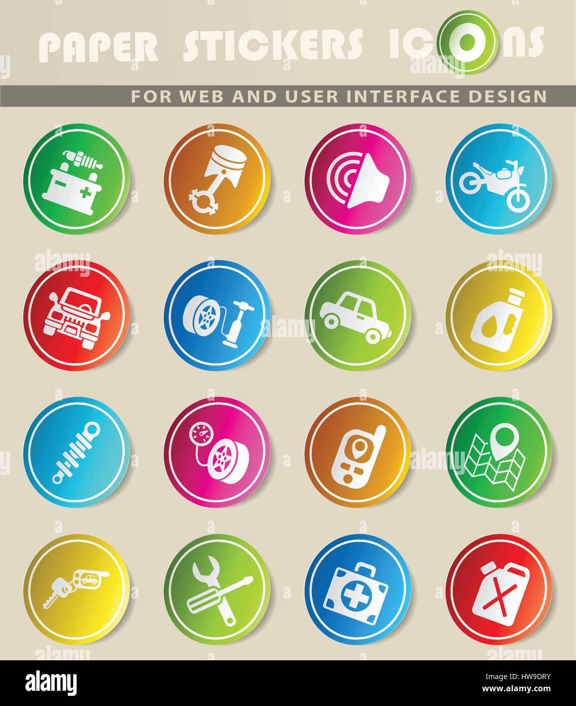 Stickers on car Stock Vector Images - Alamy