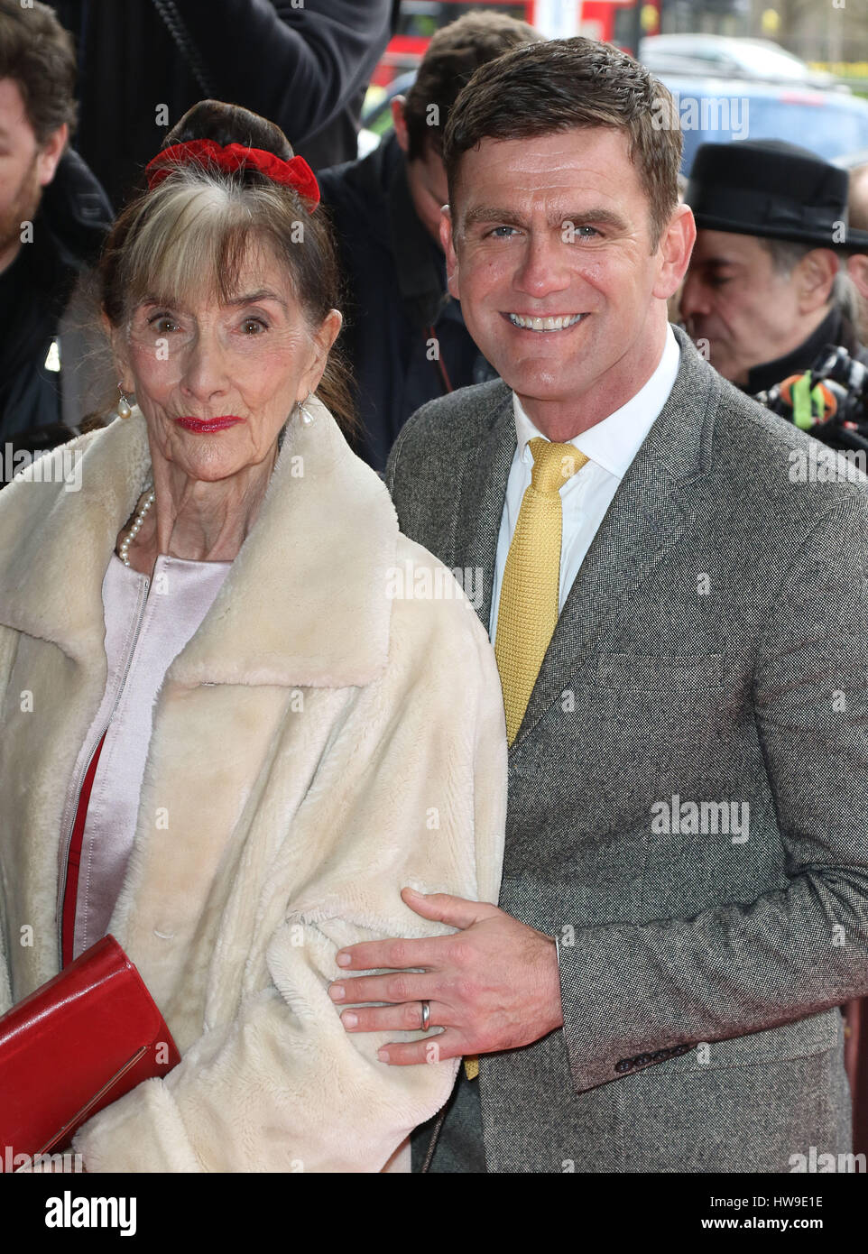 Mar 14, 2017  - June Brown and Scott Maslen attending Tric Awards 2017 at Grosvenor House Hotel in London, England, UK Stock Photo
