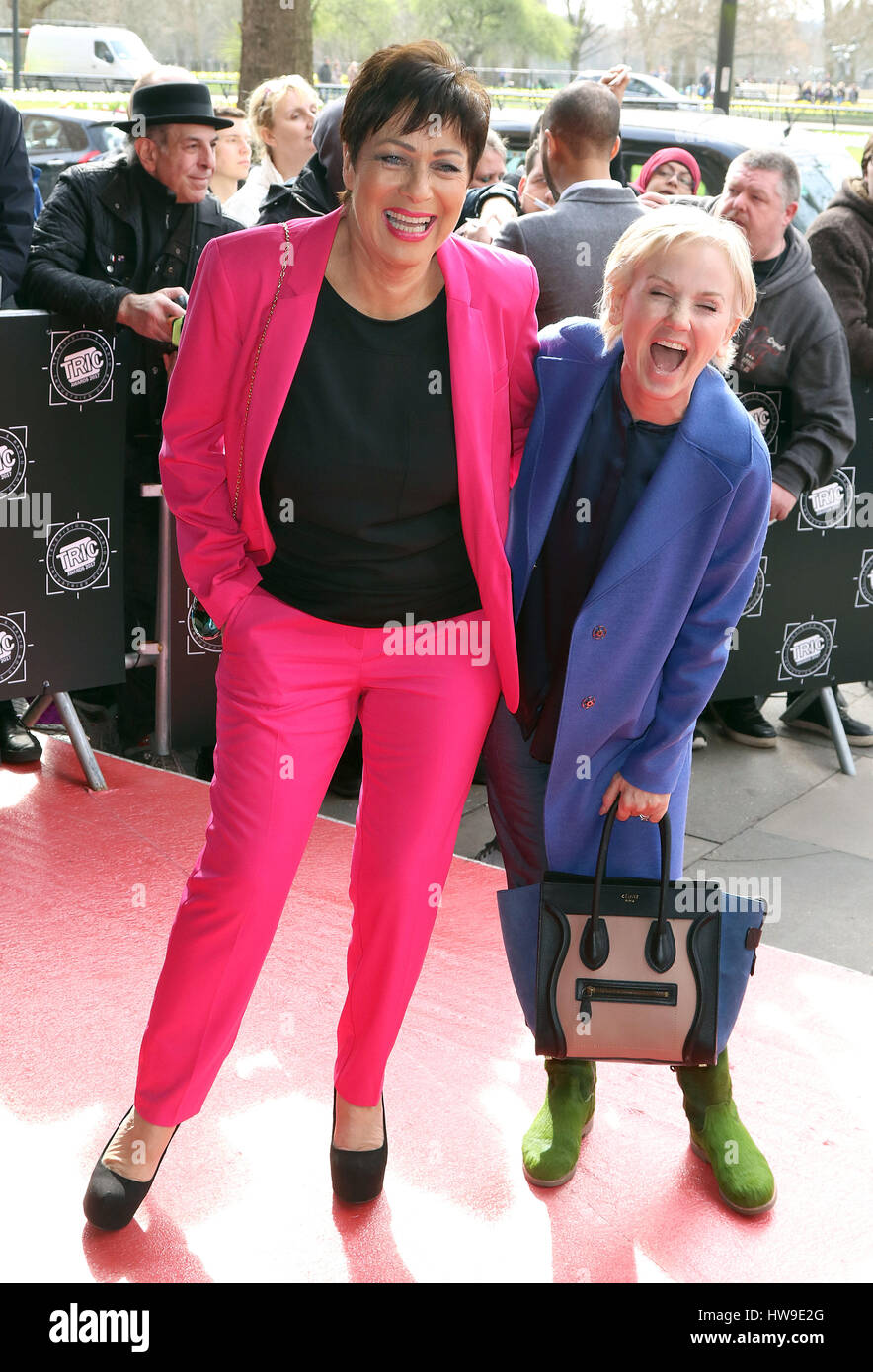 Mar 14, 2017 - Denise Welch and Lisa Maxwell attending Tric Awards 2017