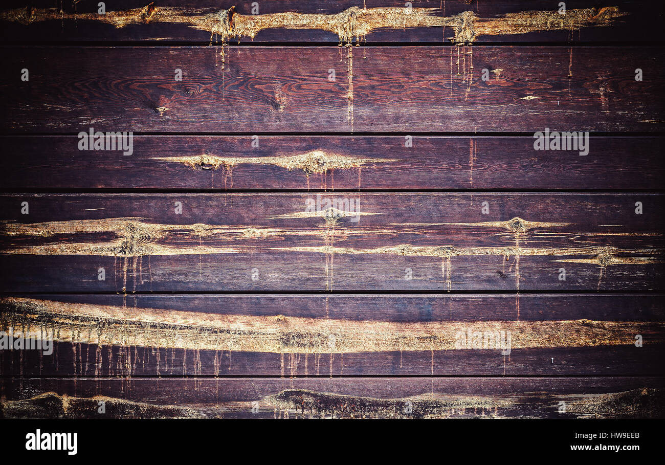 Closeup view of wooden wall texture, details of material. Stock Photo