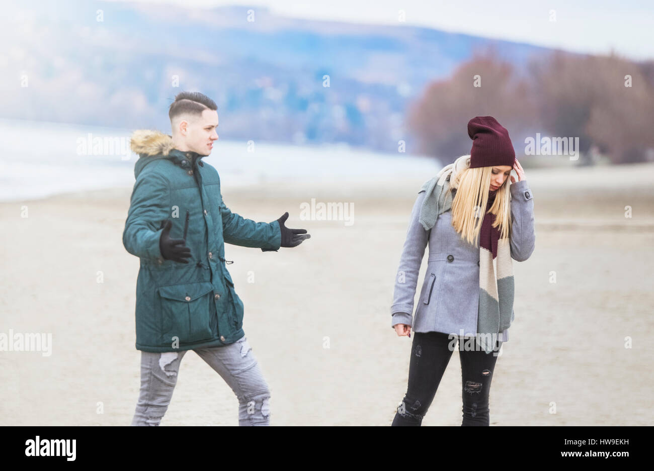 Young couple having relationship difficulties Stock Photo