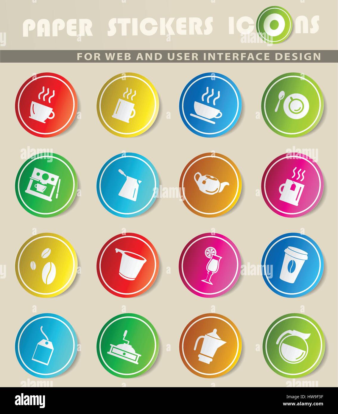 cafe vector icons for user interface design Stock Vector Image & Art ...