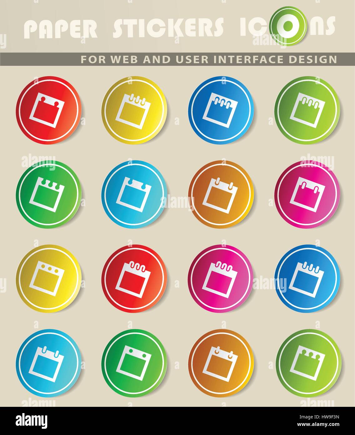 calendar vector icons for user interface design Stock Vector Image ...