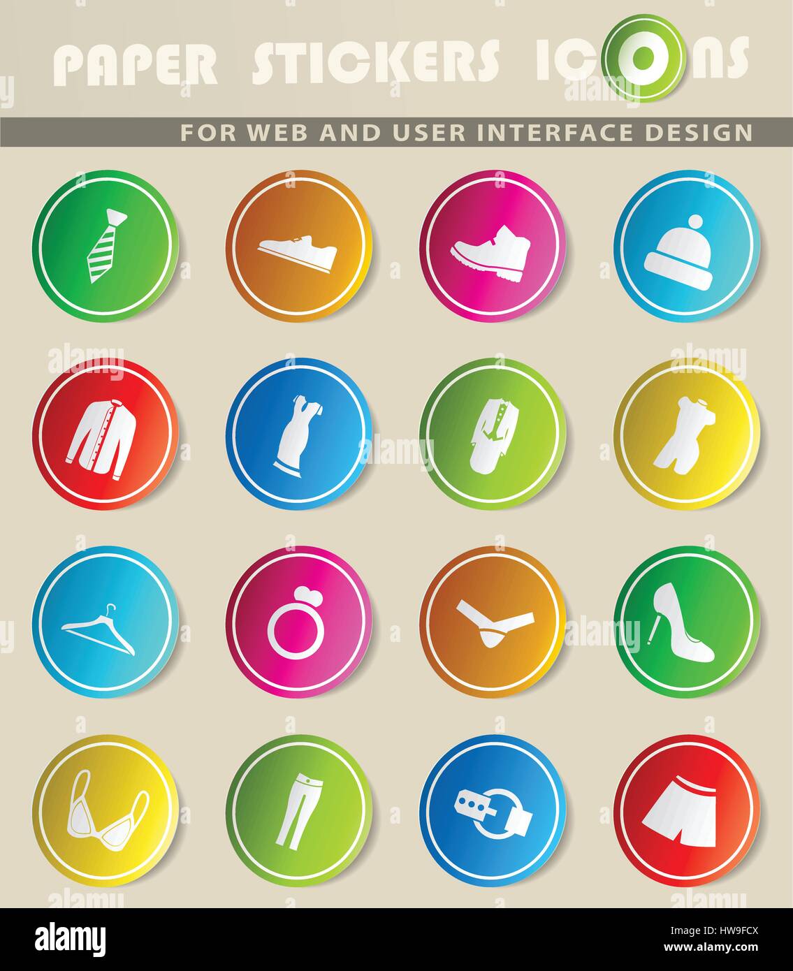 clothes vector icons for user interface design Stock Vector Image & Art ...