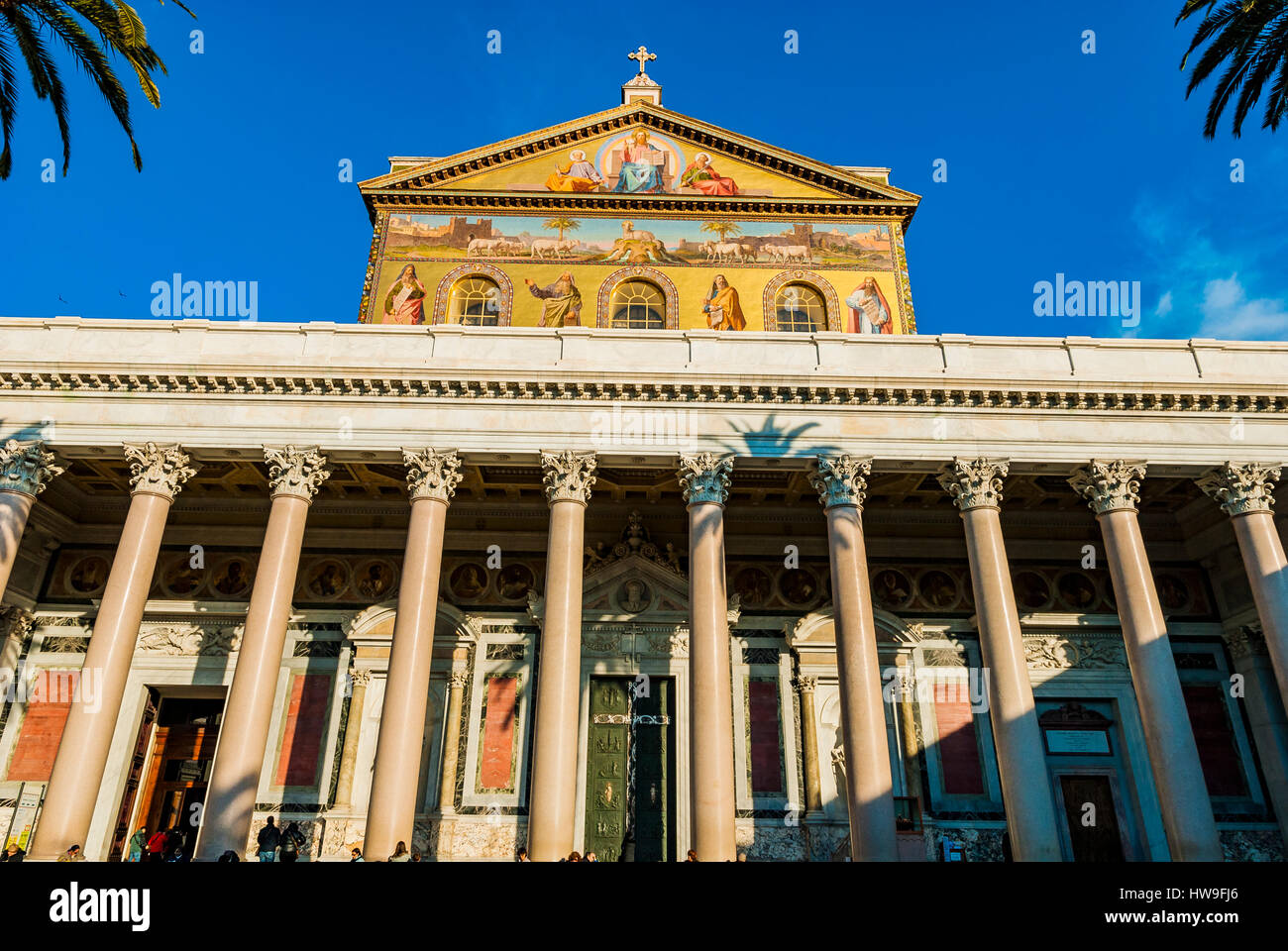 Basilica of Saint Paul Outside the Walls is one of Rome's four ancient major basilicas or papal basilicas. Rome, Lazio, Italy, Europe Stock Photo