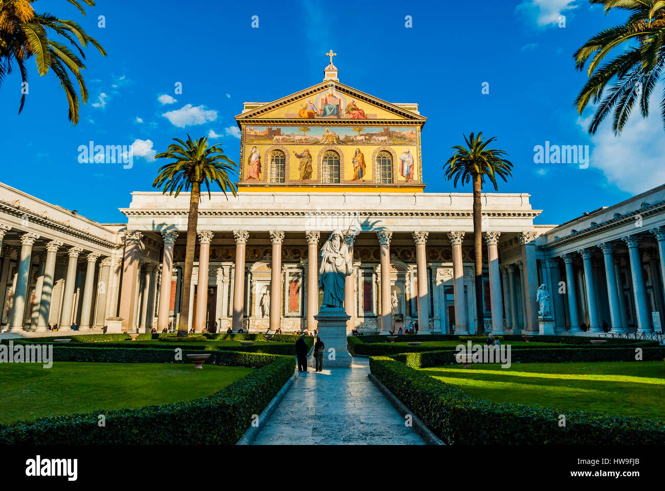 Basilica of Saint Paul Outside the Walls is one of Rome's four ancient major basilicas or papal basilicas. Rome, Lazio, Italy, Europe Stock Photo