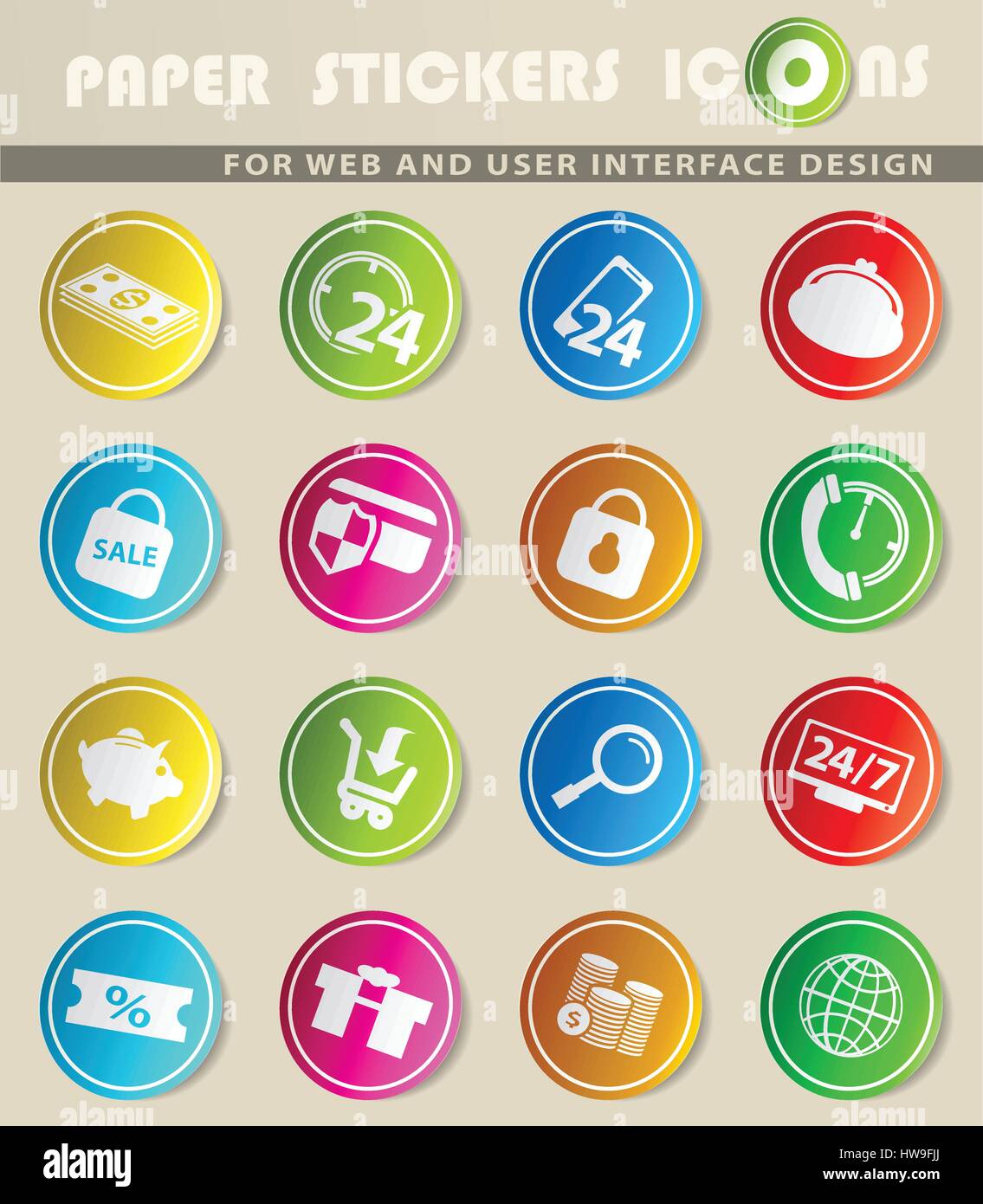 e-commerce vector icons for user interface design Stock Vector Image ...