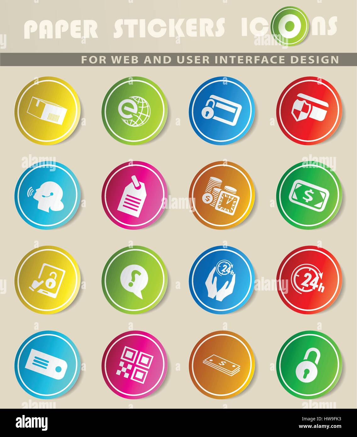 e-commerce vector icons for user interface design Stock Vector Image ...