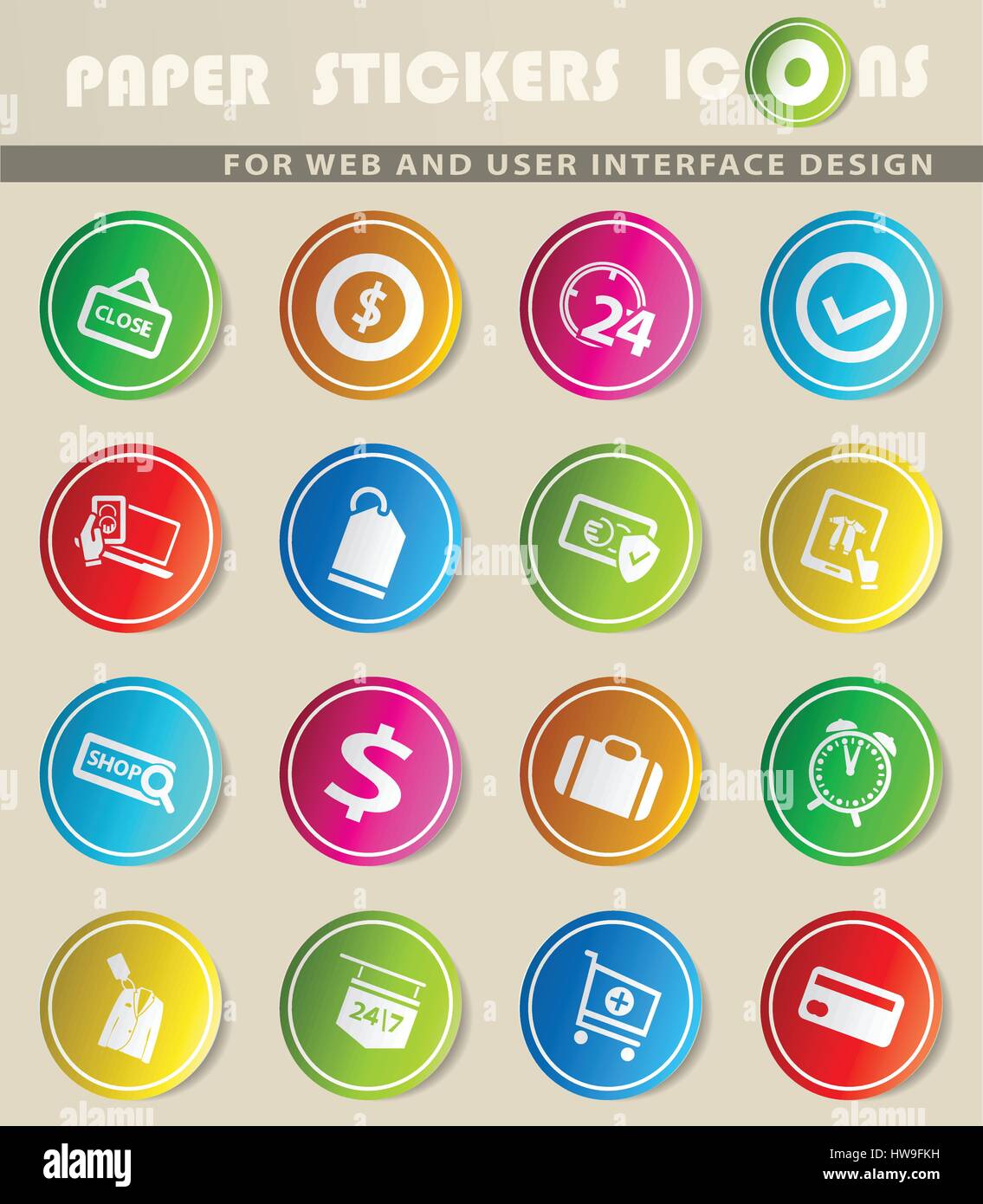 e-commerce vector icons for user interface design Stock Vector Image ...